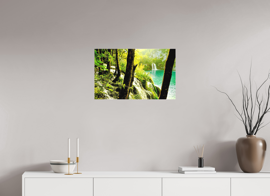 65 x 40 cm, Matte Canvas on Stretcher Frame Emerald Cascades