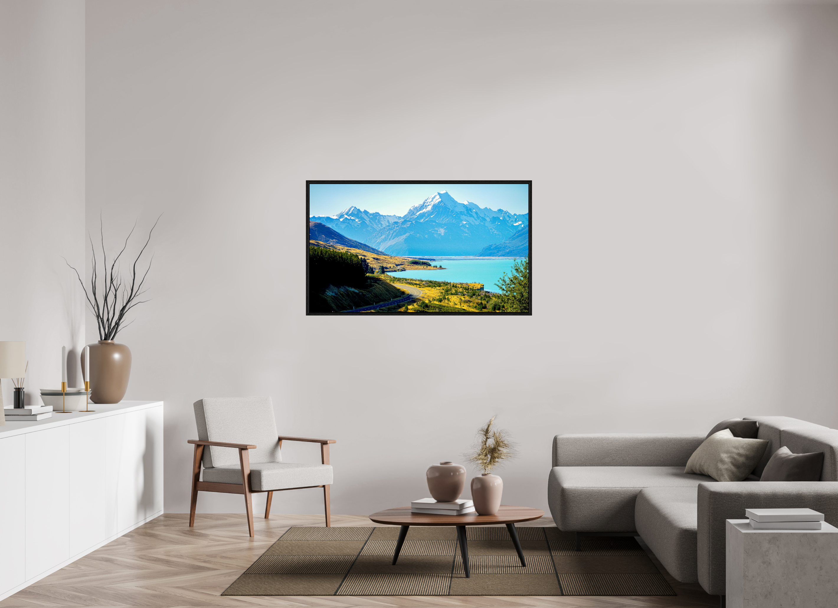 136.8 x 80 cm, Floater Frame Mount Cook Majesty