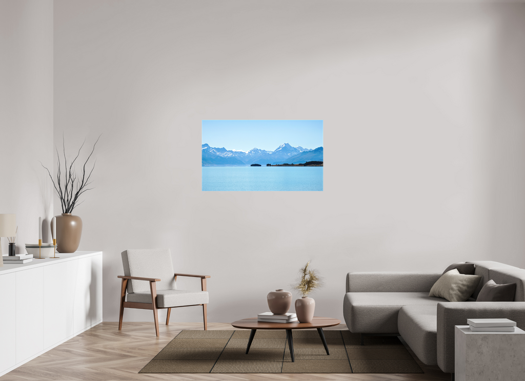 120.3 x 70 cm, Matte Canvas on Stretcher Frame Aoraki Reflections – Lake Pukaki & Mount Cook, New Zealand