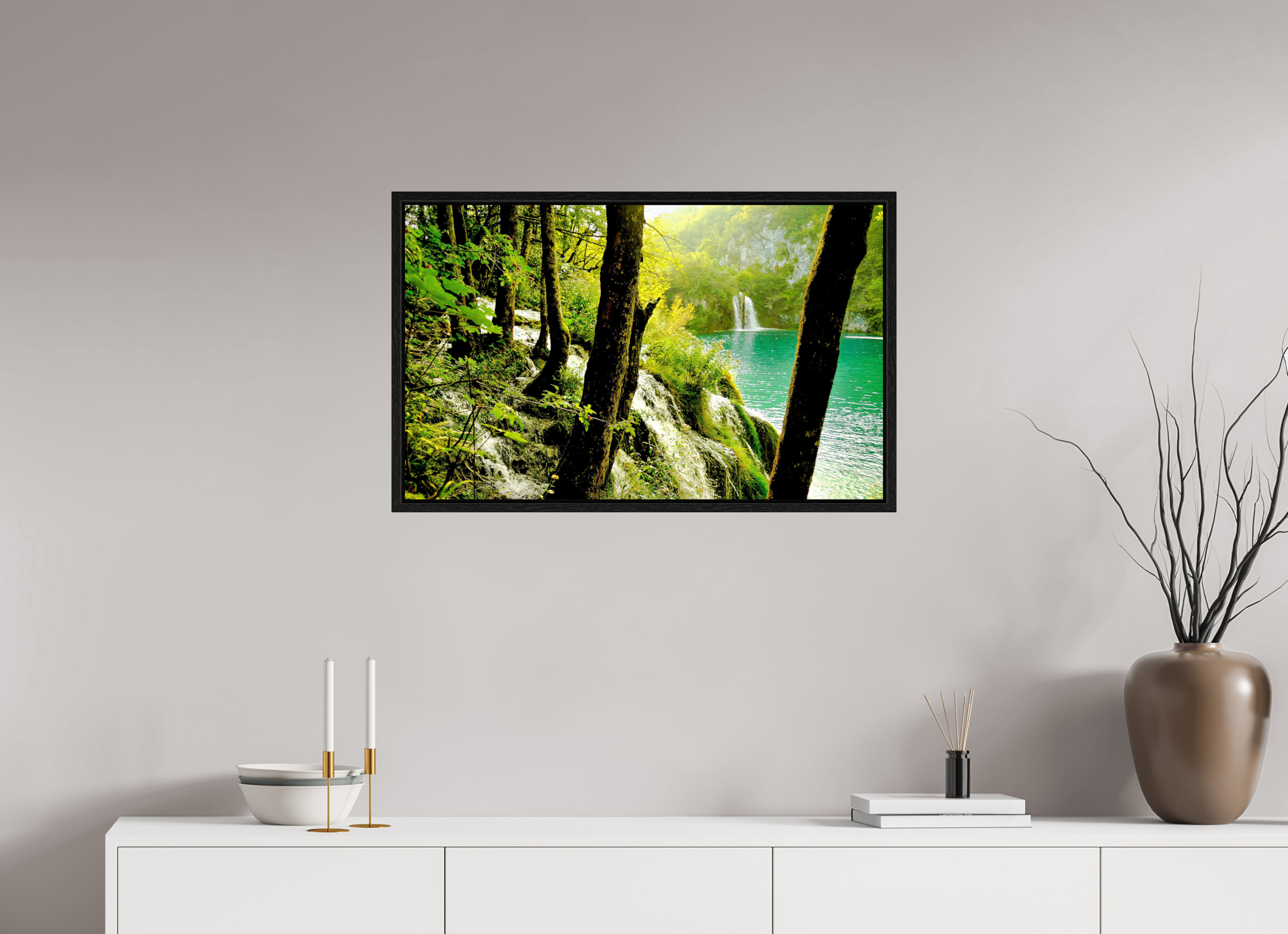 81.2 x 50 cm, Floater Frame A Lush Forest in Tears