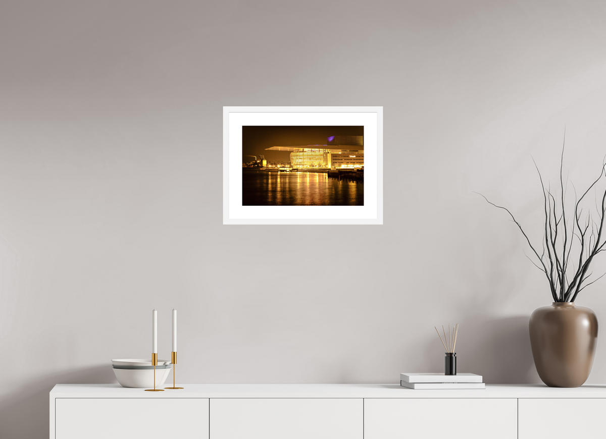 45 x 30 cm, Fine Art Print with Frame Operaen at Night