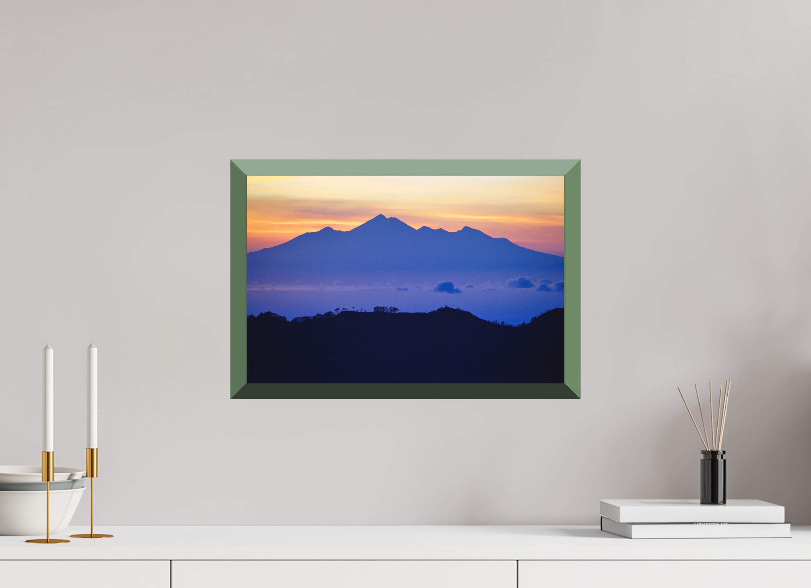 45 x 30 cm, Whitewall Design Edition Mount Agung at Sunrise - Bali - Indonesia