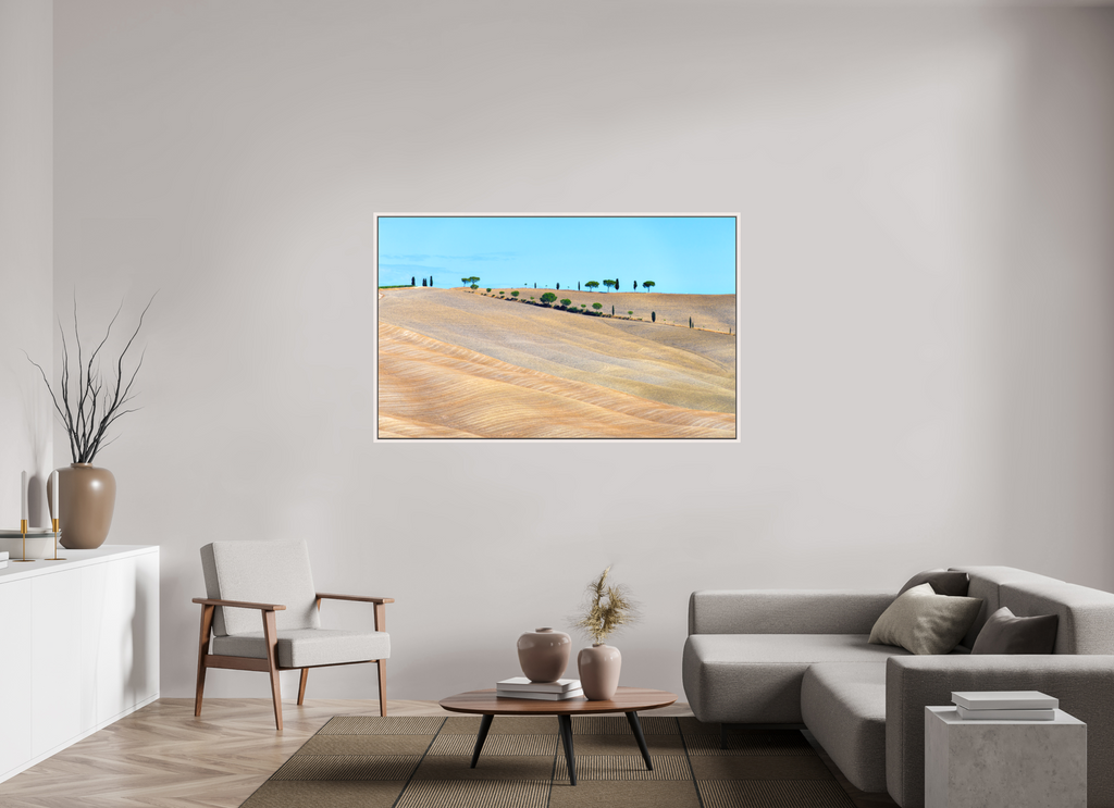 162.6 x 100 cm, Matte Canvas 15 mm Frame Waves of the Harvest, Tuscany, Italy