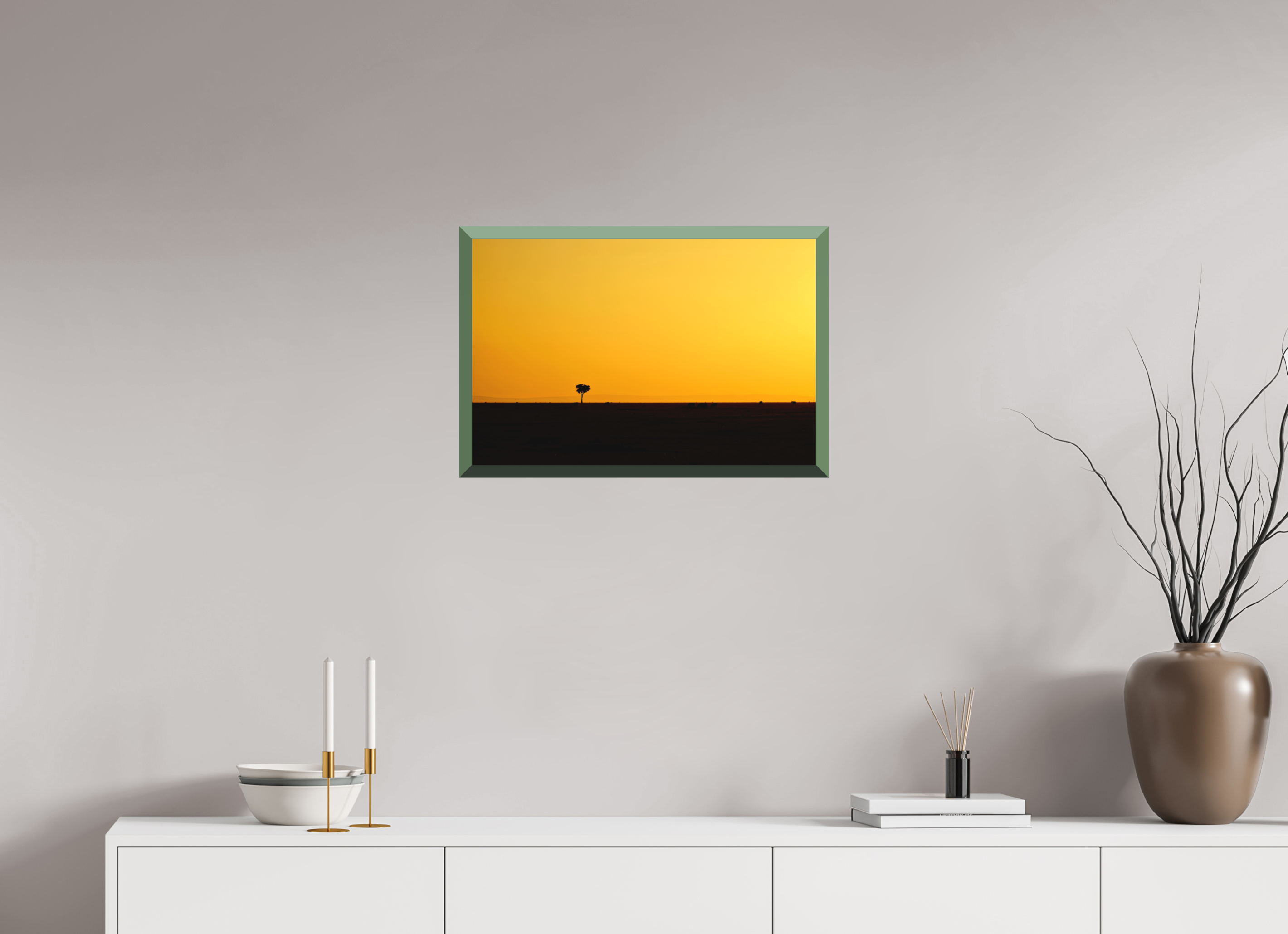 60 x 40 cm, Whitewall Design Edition Golden Sky over the African Savannah