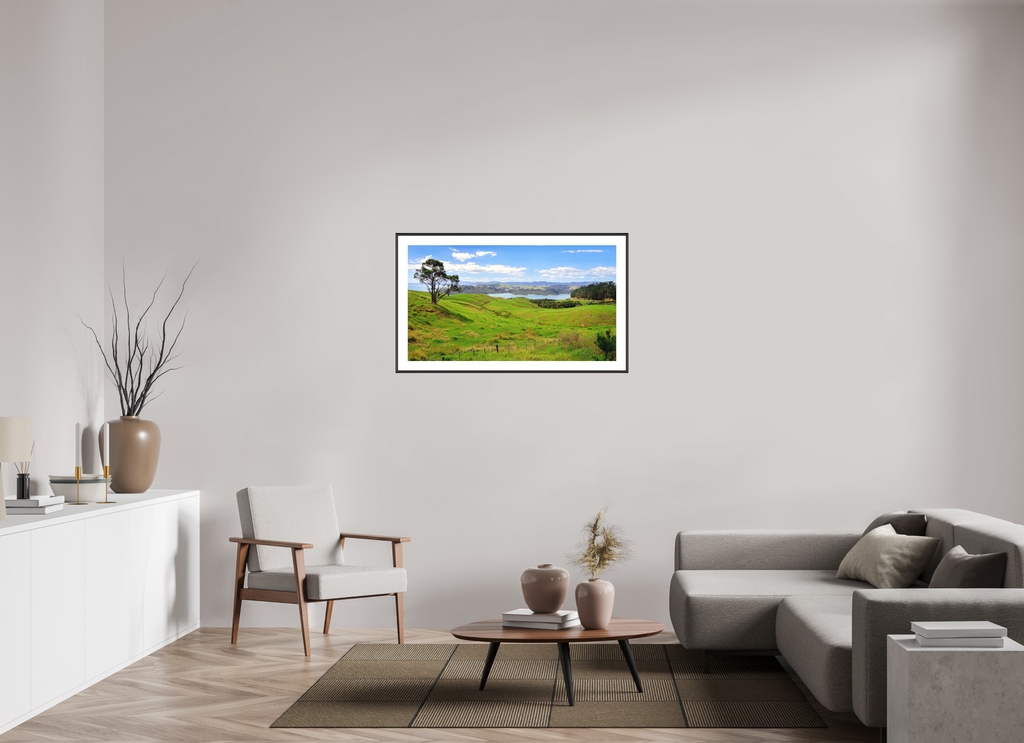 107.5 x 60 cm, Changeable Magnetic Frame - Hahnemühle Fineart Pearl Coromandel Landscape