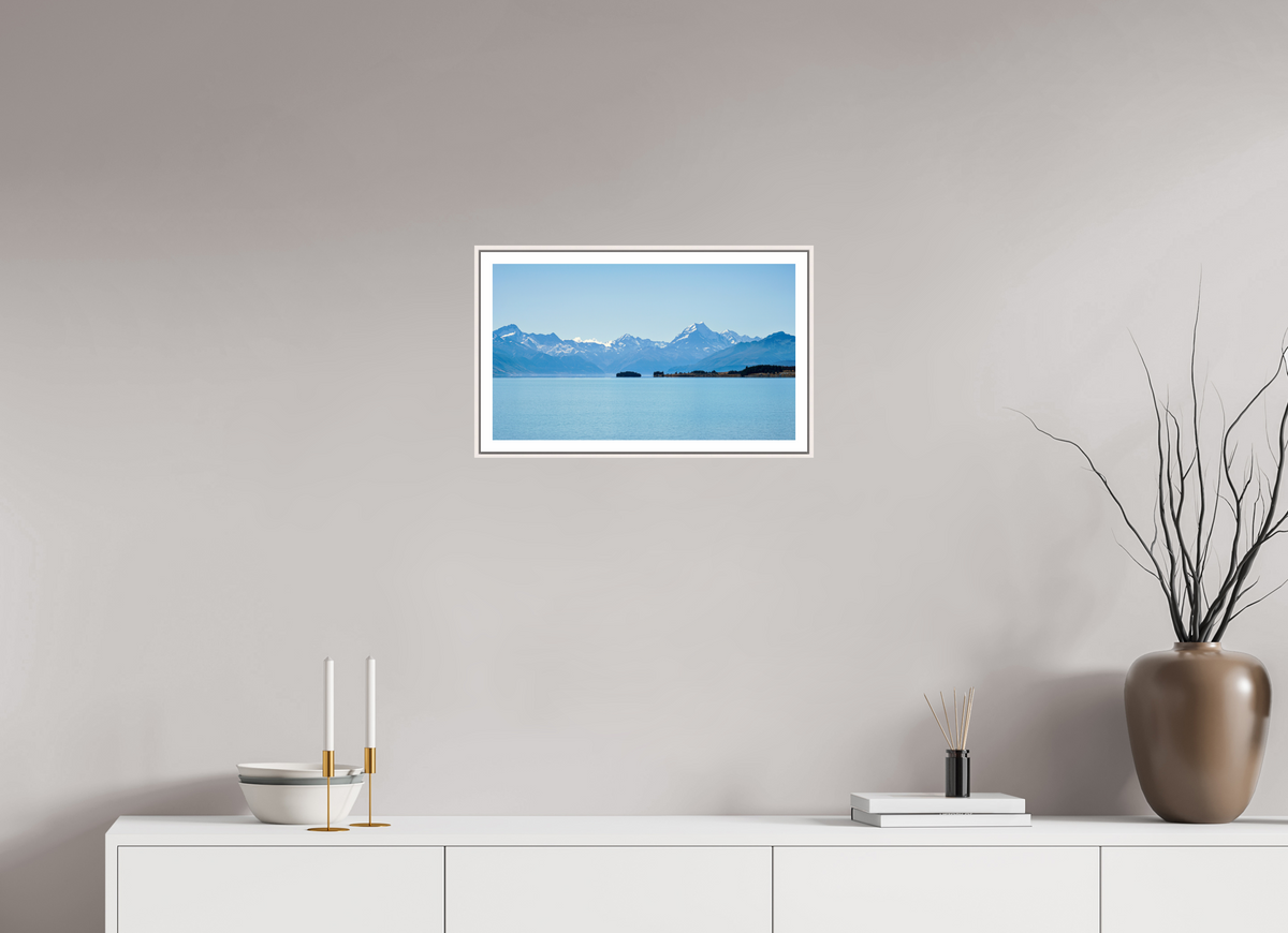 51.5 x 30 cm, Fine Art Print On Framed Aluminum Dibond Aoraki Reflections – Lake Pukaki & Mount Cook, New Zealand