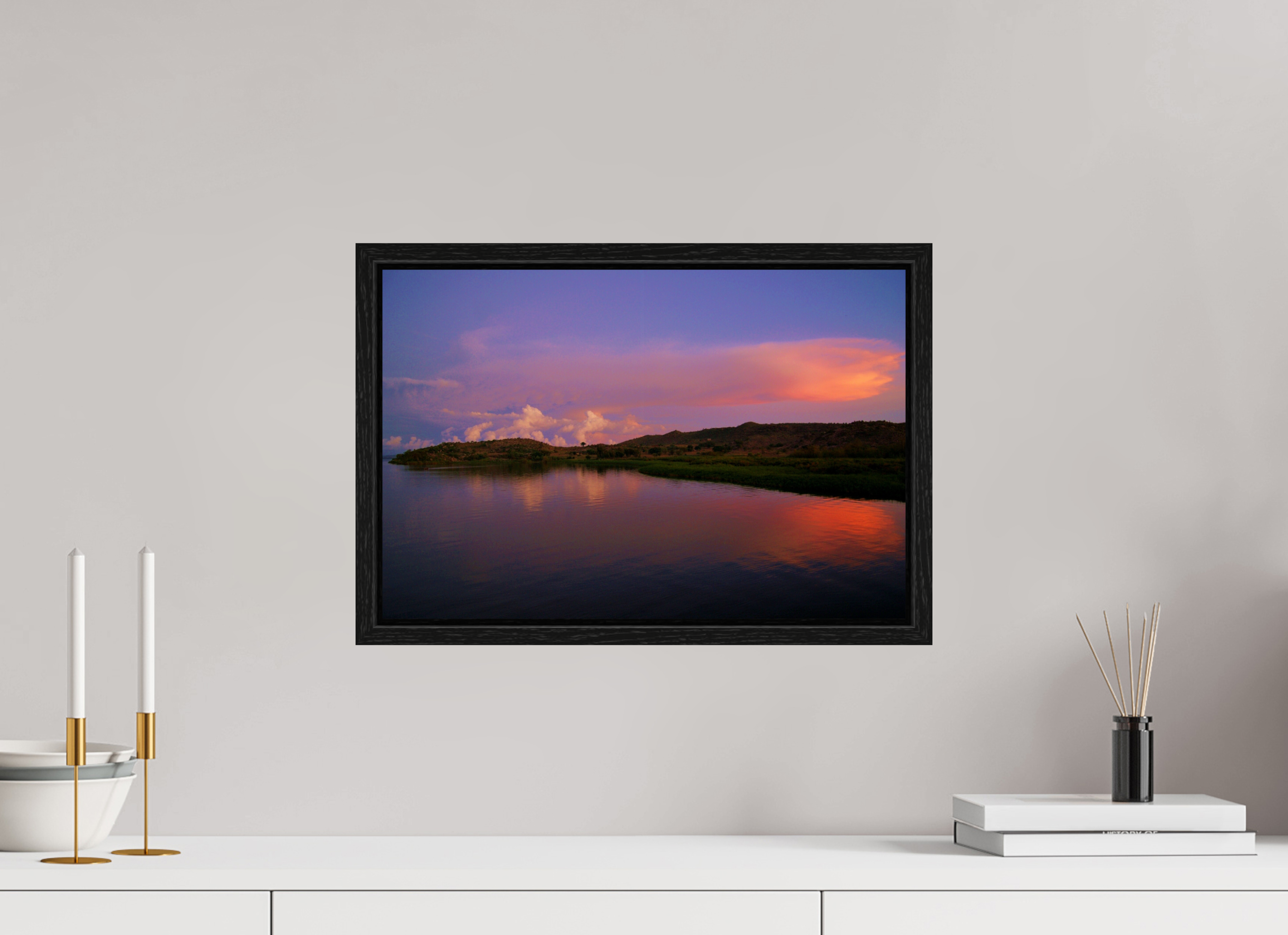 45 x 30 cm, Floater Frame Sunrise Hues of Tanzania