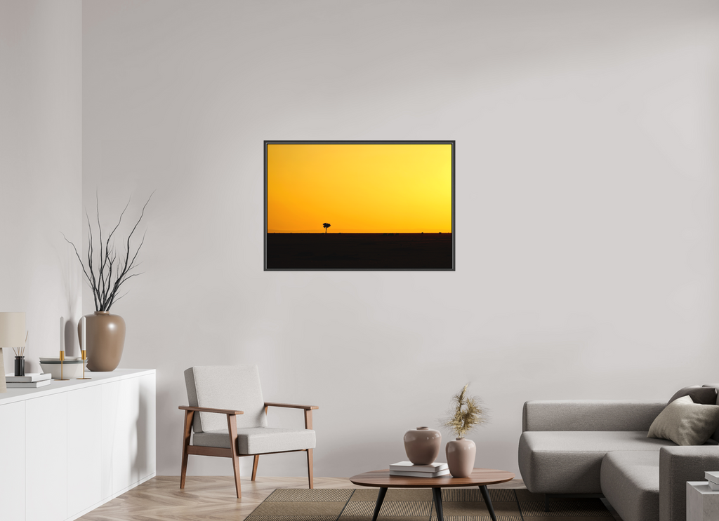 105 x 70 cm, Canvas Golden Sky over the African Savannah