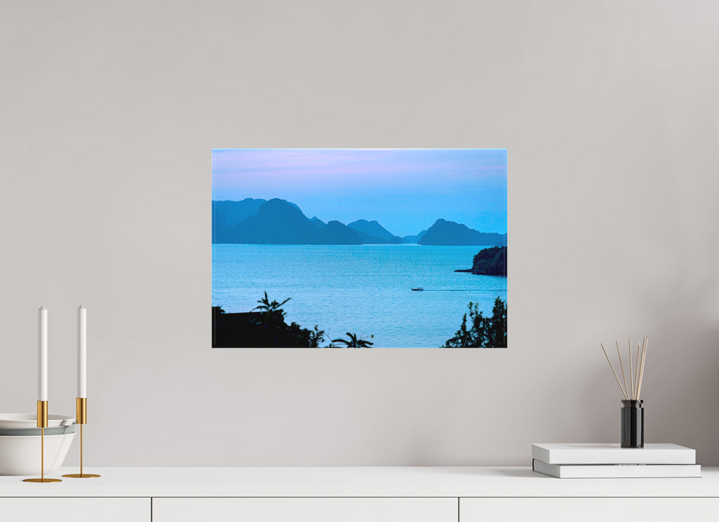 45 x 30 cm, Matte Canvas on Stretcher Frame Blue Silence at Dusk