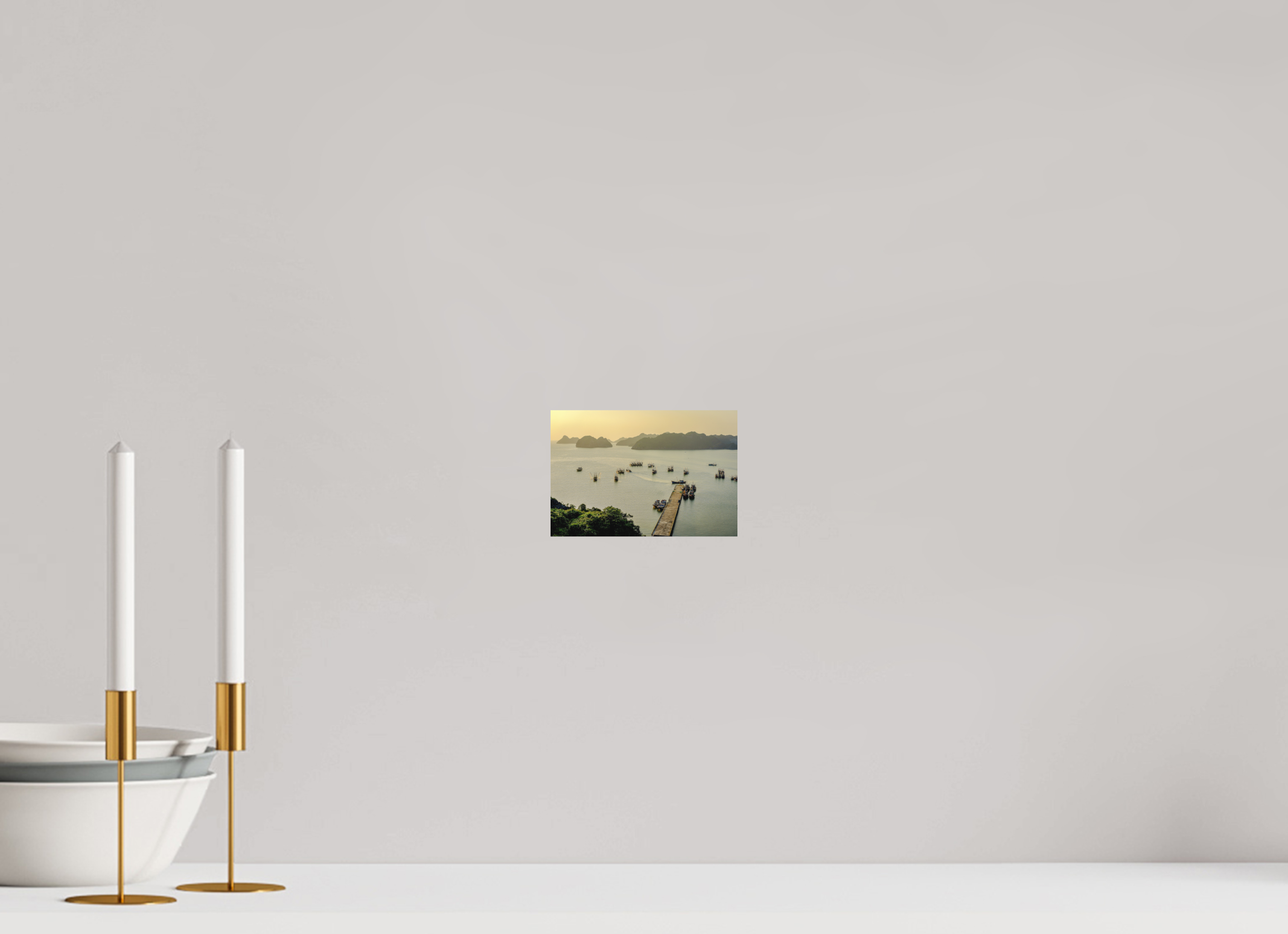 14.8 x 10 cm, Fine Art Print Smooth Golden Harbour – Cat Ba Island, Vietnam