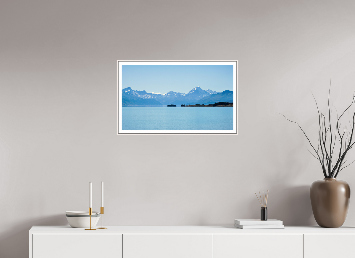 68.7 x 40 cm, Fine Art Print On Framed Aluminum Dibond Aoraki Reflections – Lake Pukaki & Mount Cook, New Zealand