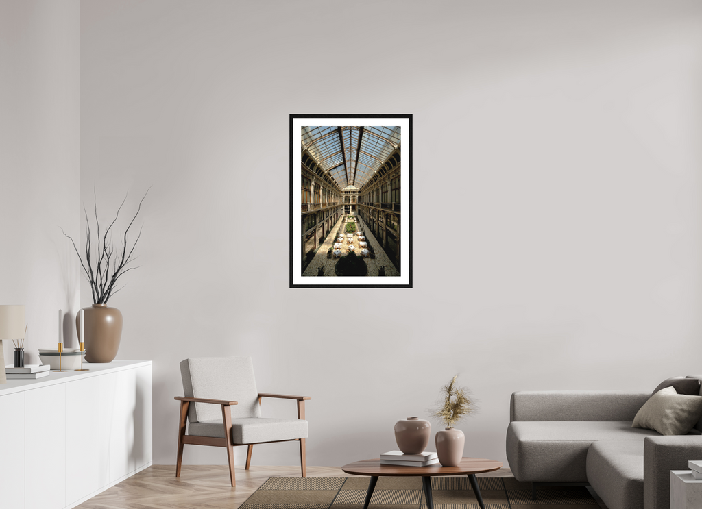 60 x 90 cm, Smooth Natural Paper Print with Frame Beneath the Glass Vault
