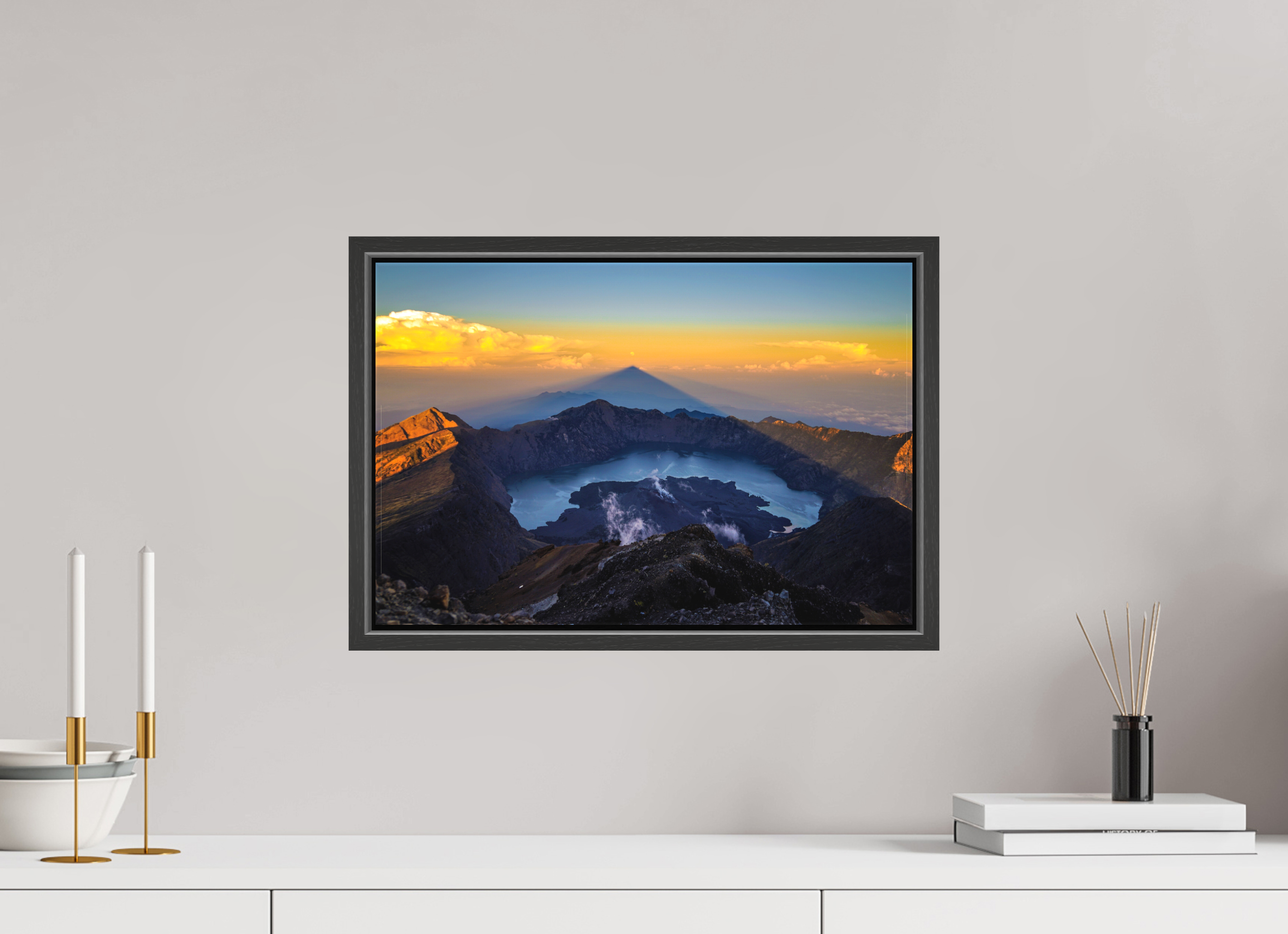 45 x 30 cm, Canvas Mount Rinjani's Caldera  - Lombok - Indonesia