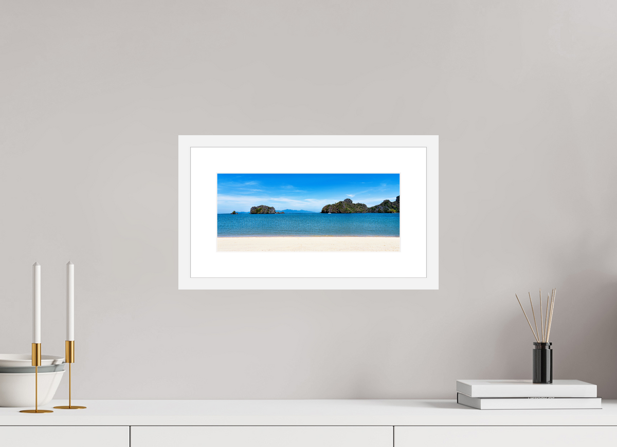 33.9 x 15 cm, Fine Art Print with Frame Tanjung Rhu Serenity, Langkawi, Malaysia