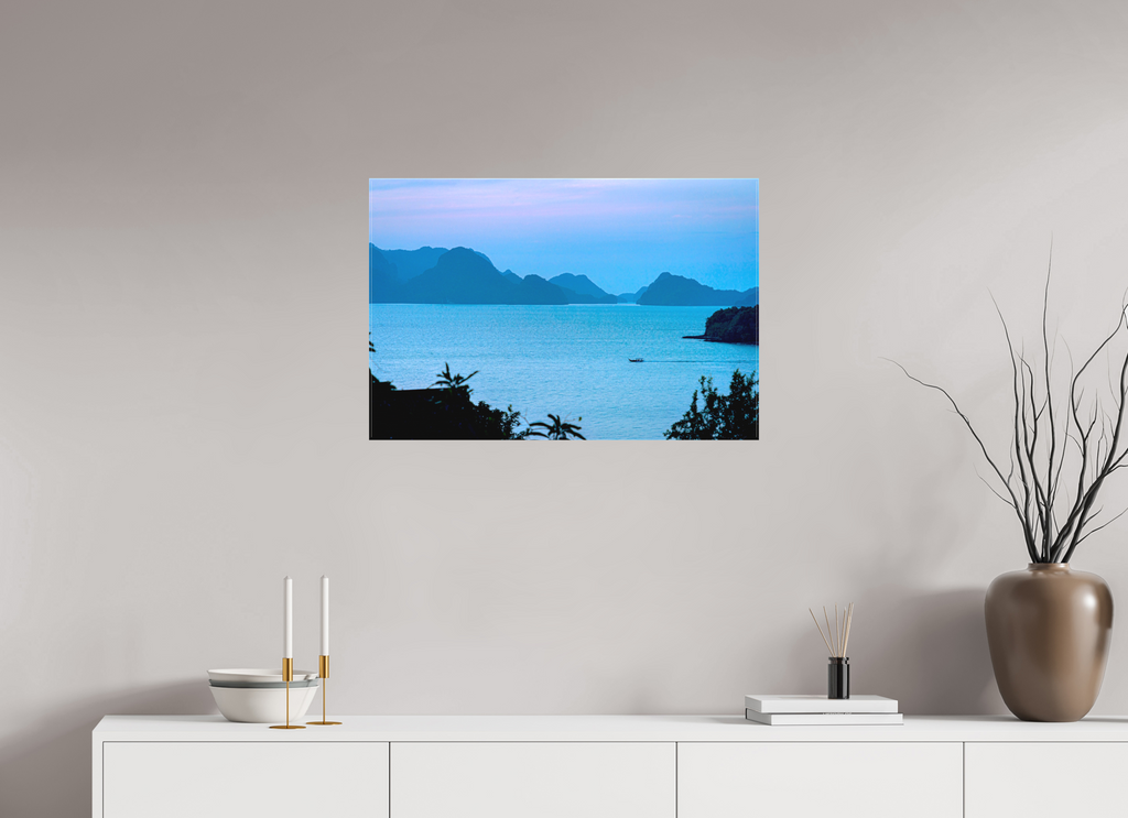 75 x 50 cm, Matte Canvas on Stretcher Frame Blue Silence at Dusk
