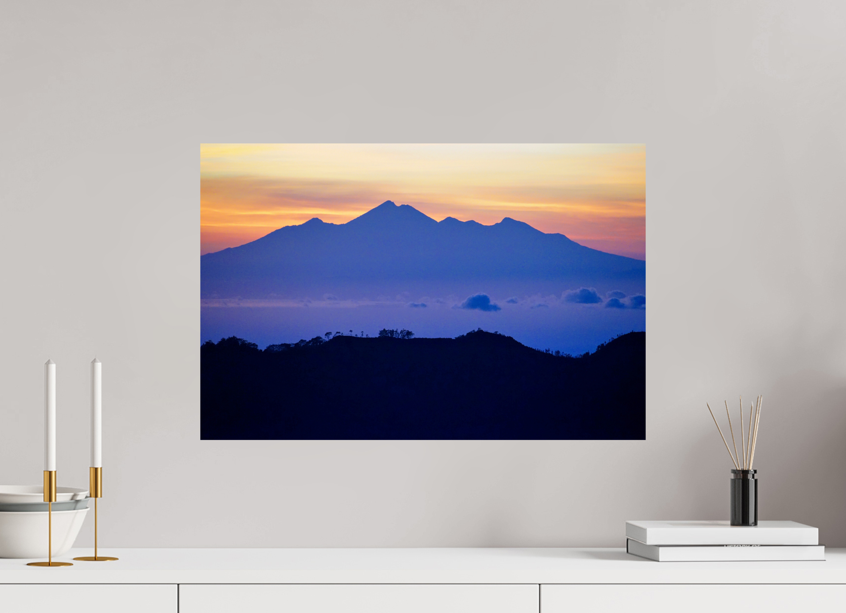60 x 40 cm, Photo Print On Fuji Crystal DP II Mount Agung at Sunrise, Bali-Indonesia