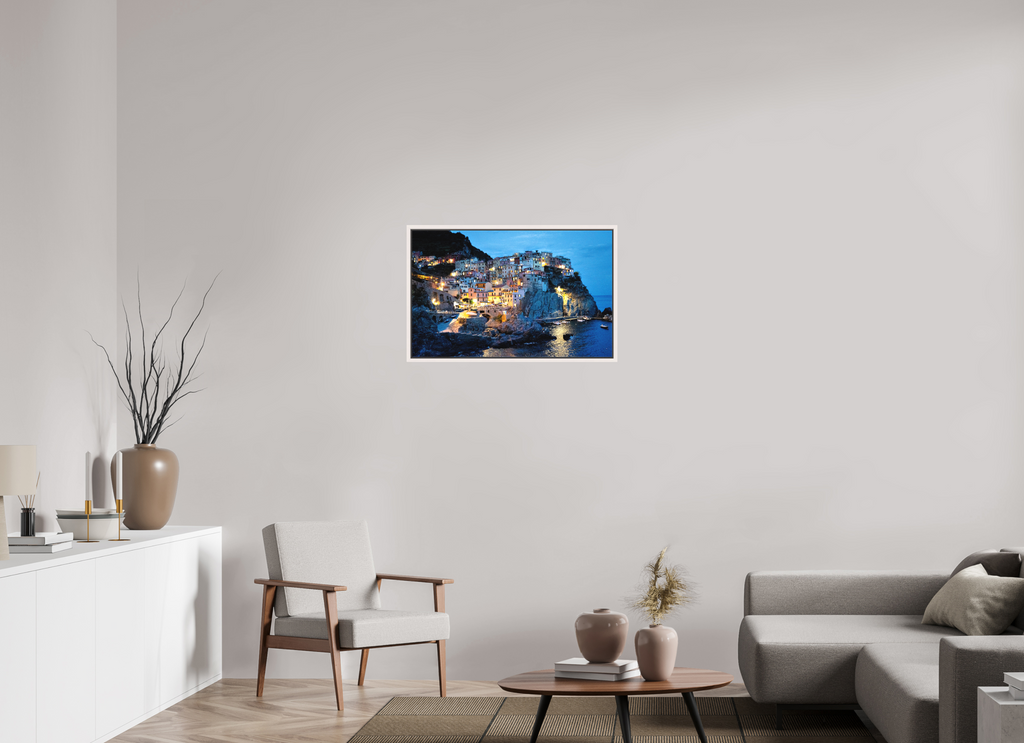 79.9 x 50 cm, Matte Canvas 15 mm Frame Manarola Harbour