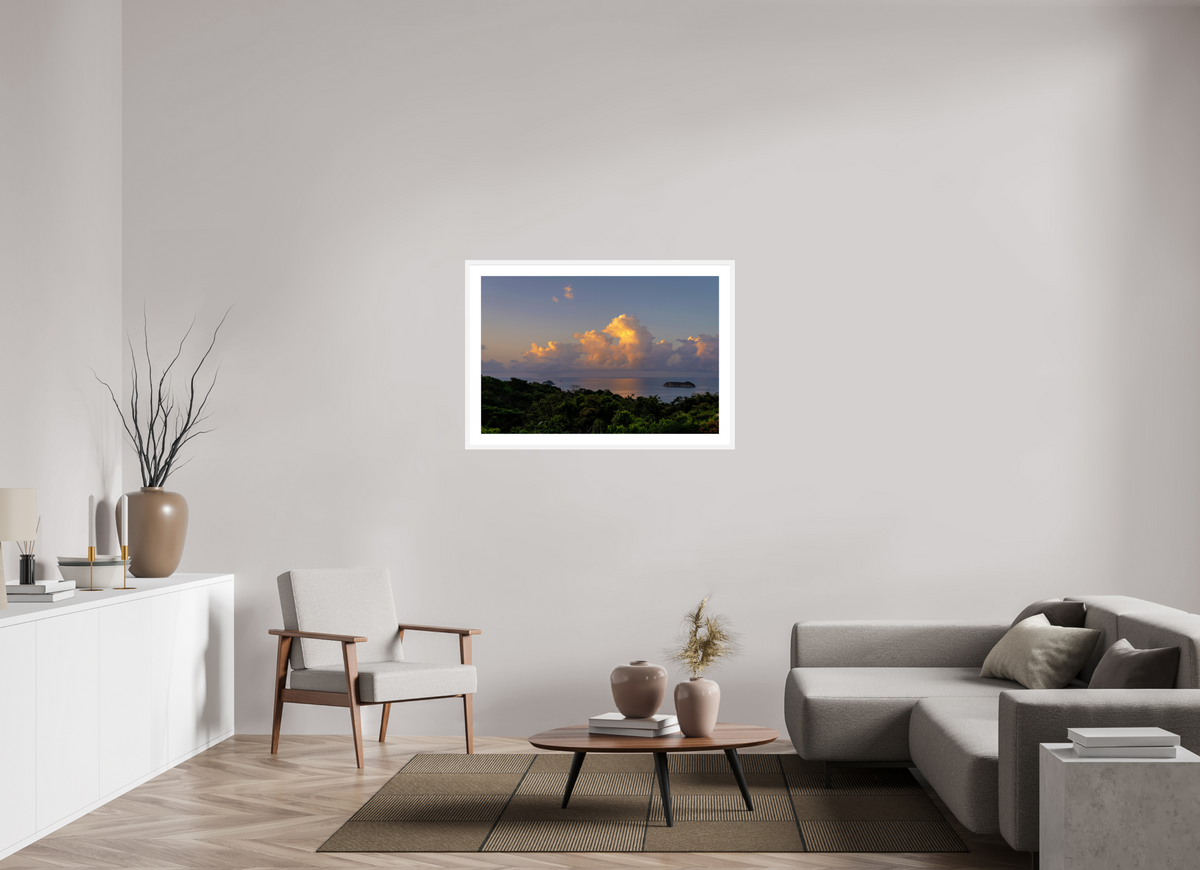 105 x 70 cm, Fine Art Print with Frame Morning Clouds - Costa Rica