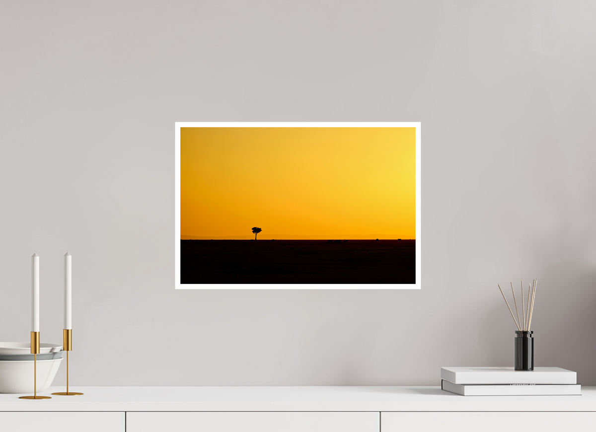 45 x 30 cm, Fujiflex High Gloss with 1 cm Border Golden Sky over the African Savannah