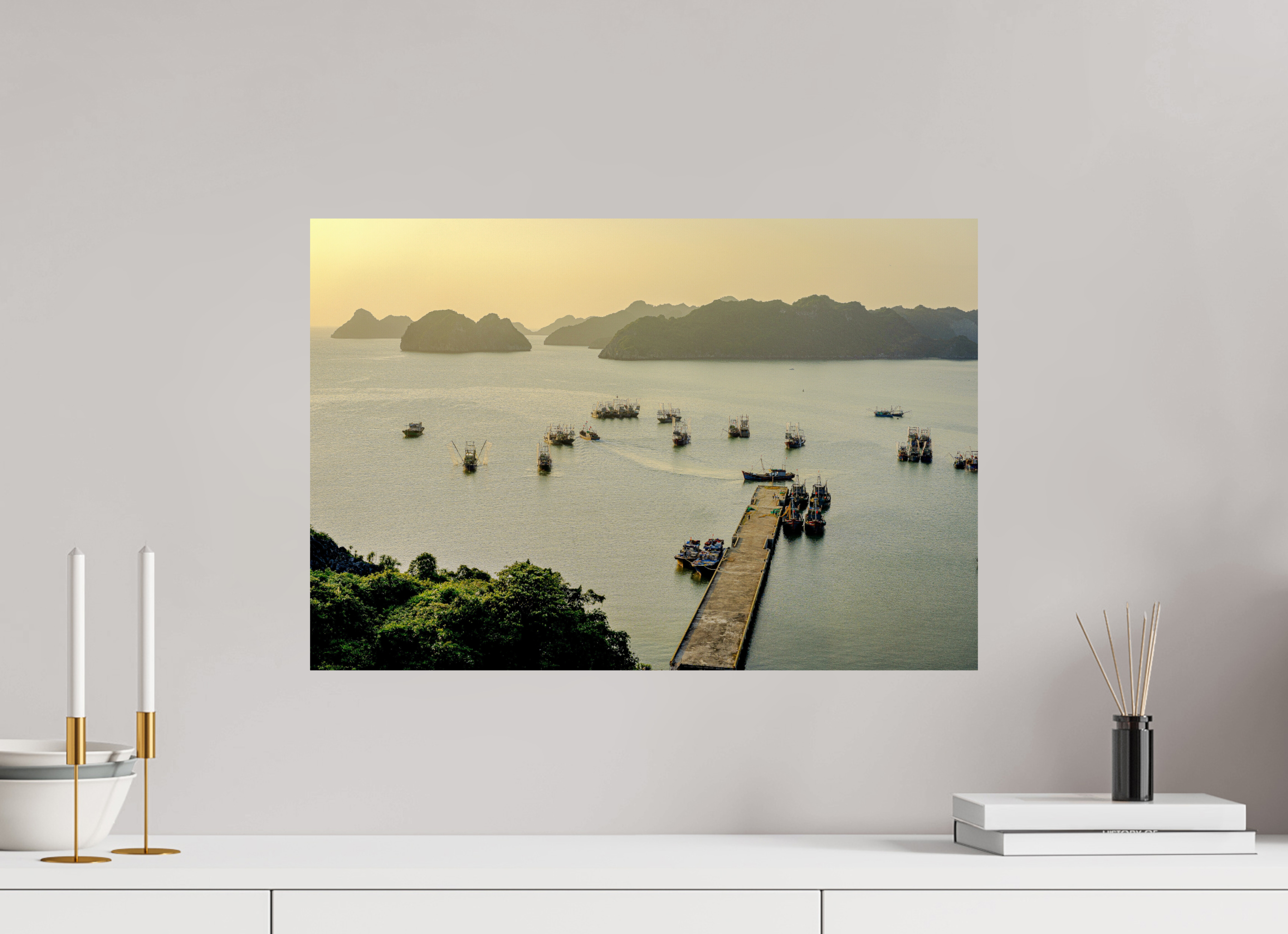 59.1 x 40 cm, PH Print On Fujiflex High Gloss Golden Harbour – Cat Ba Island, Vietnam