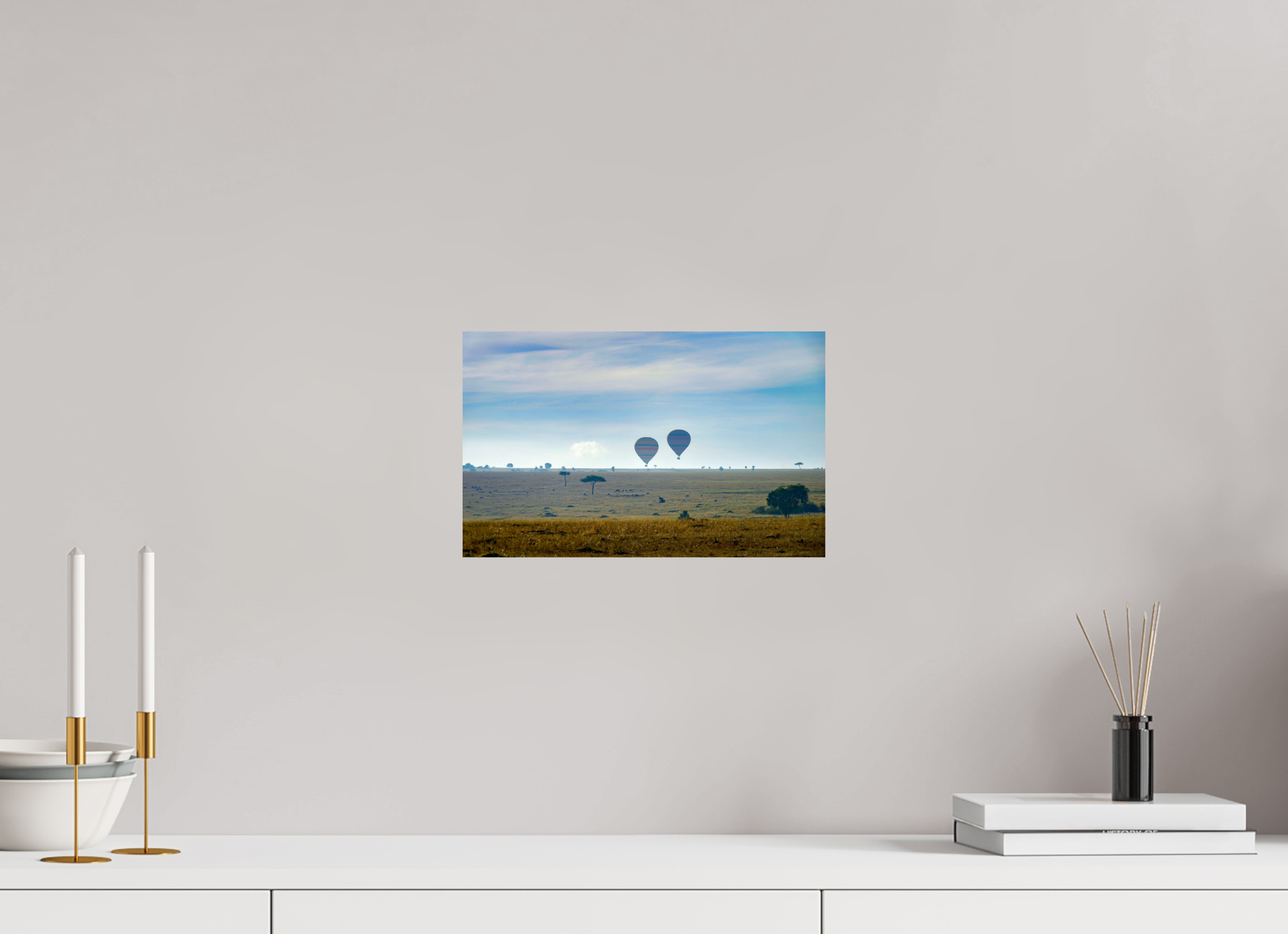 32.1 x 20 cm, Photo Print On Fuji Crystal DP II Hot-air Balloon over the Savanna