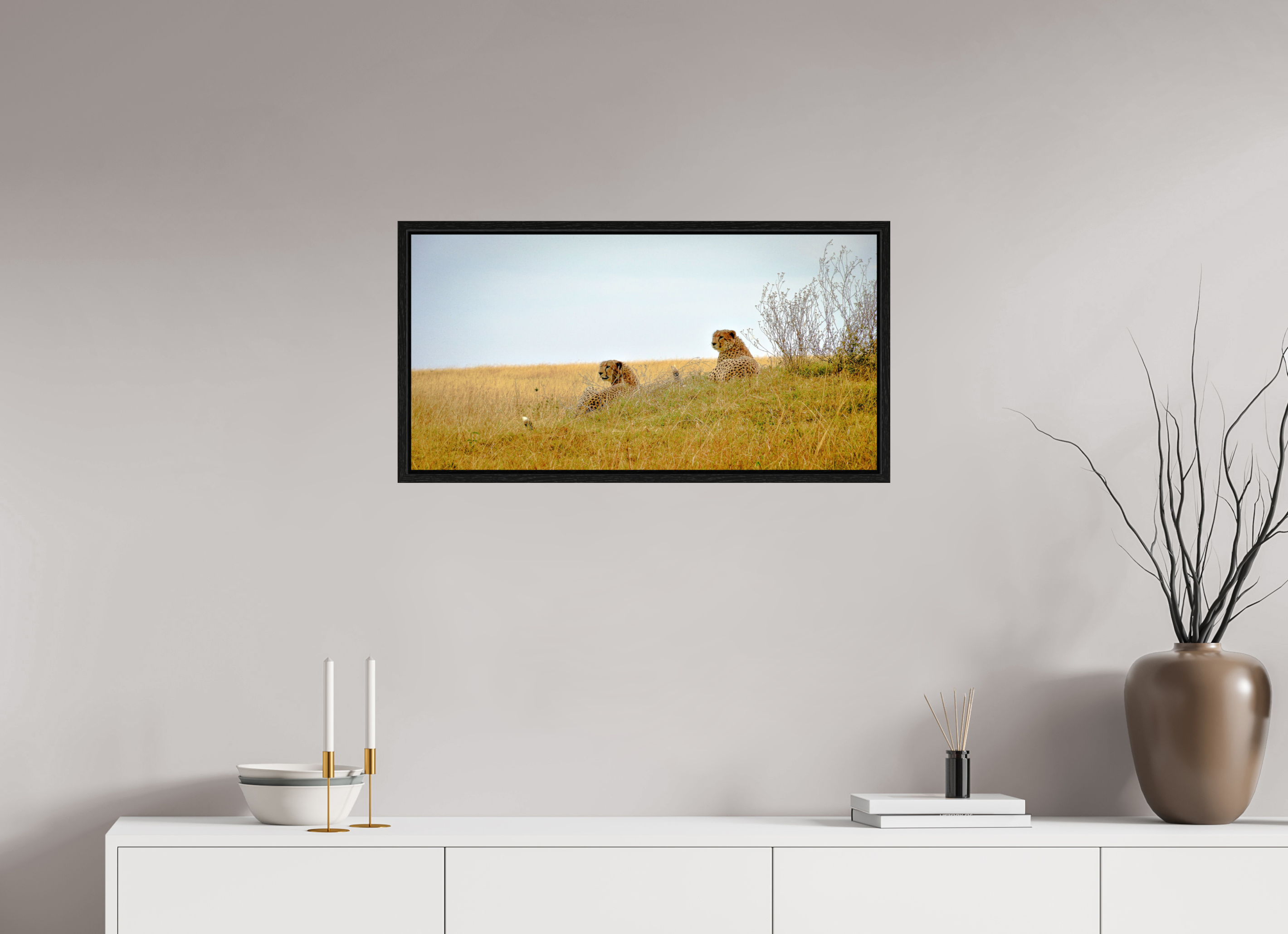 79.1 x 40 cm, Floater Frame Cheetah Connection