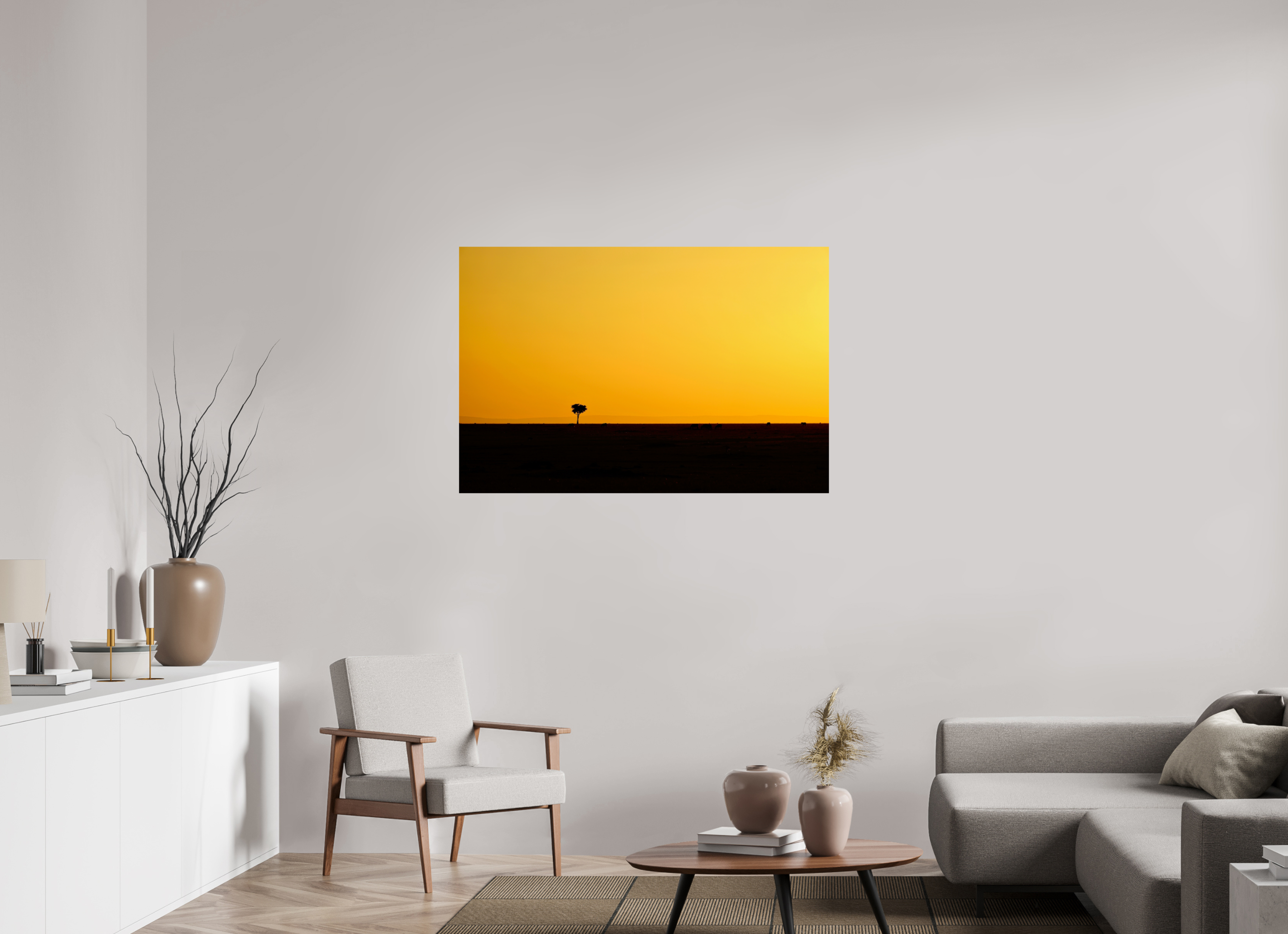 120 x 80 cm, PH Print On Fujiflex High Gloss Golden Sky over the African Savannah