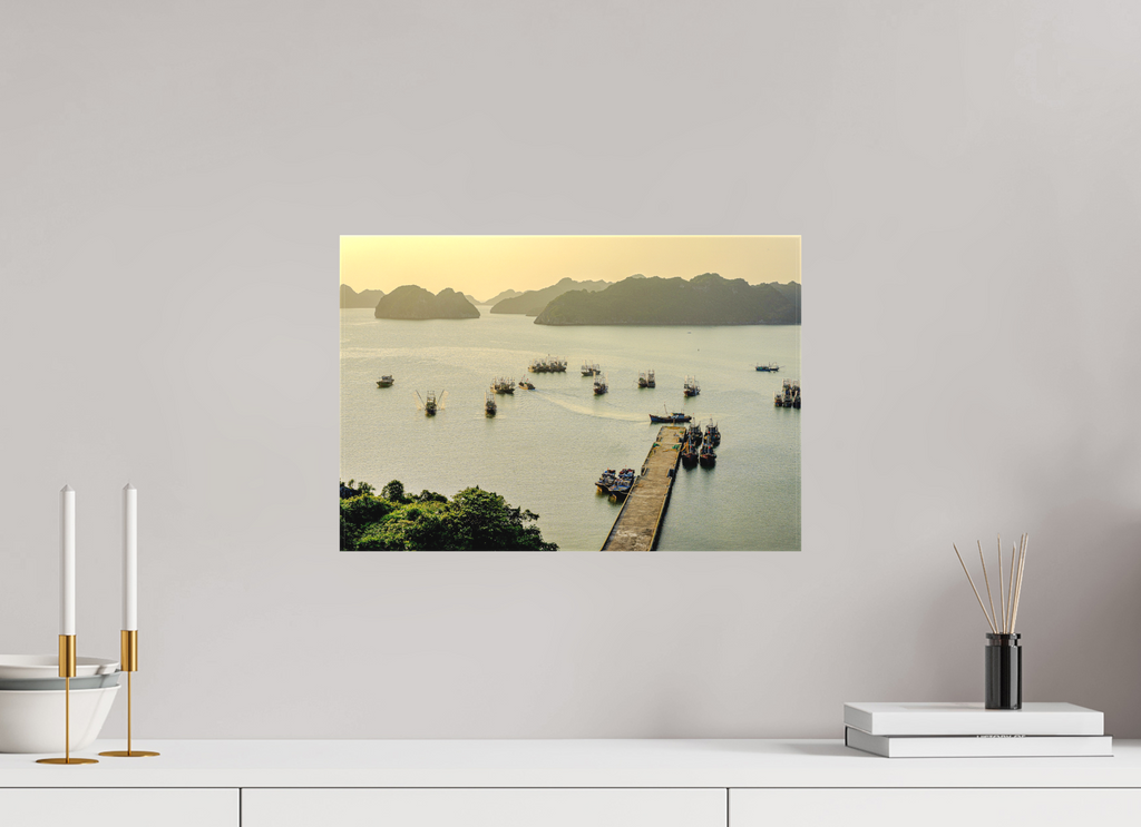 44.3 x 30 cm, Matte Canvas on Stretcher Frame Golden Harbour – Cat Ba Island, Vietnam