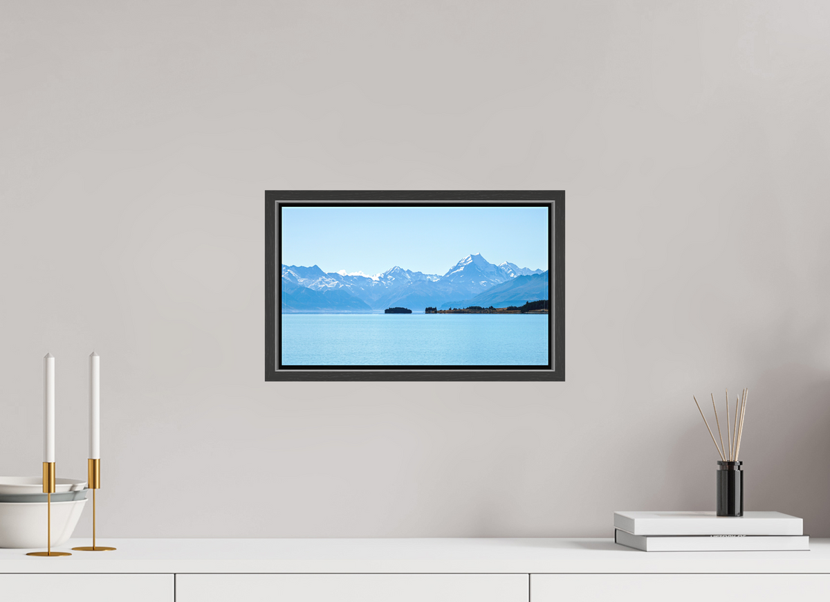 34.4 x 20 cm, Matte Canvas on 20 mm Stretcher Frame Aoraki Reflections – Lake Pukaki & Mount Cook, New Zealand