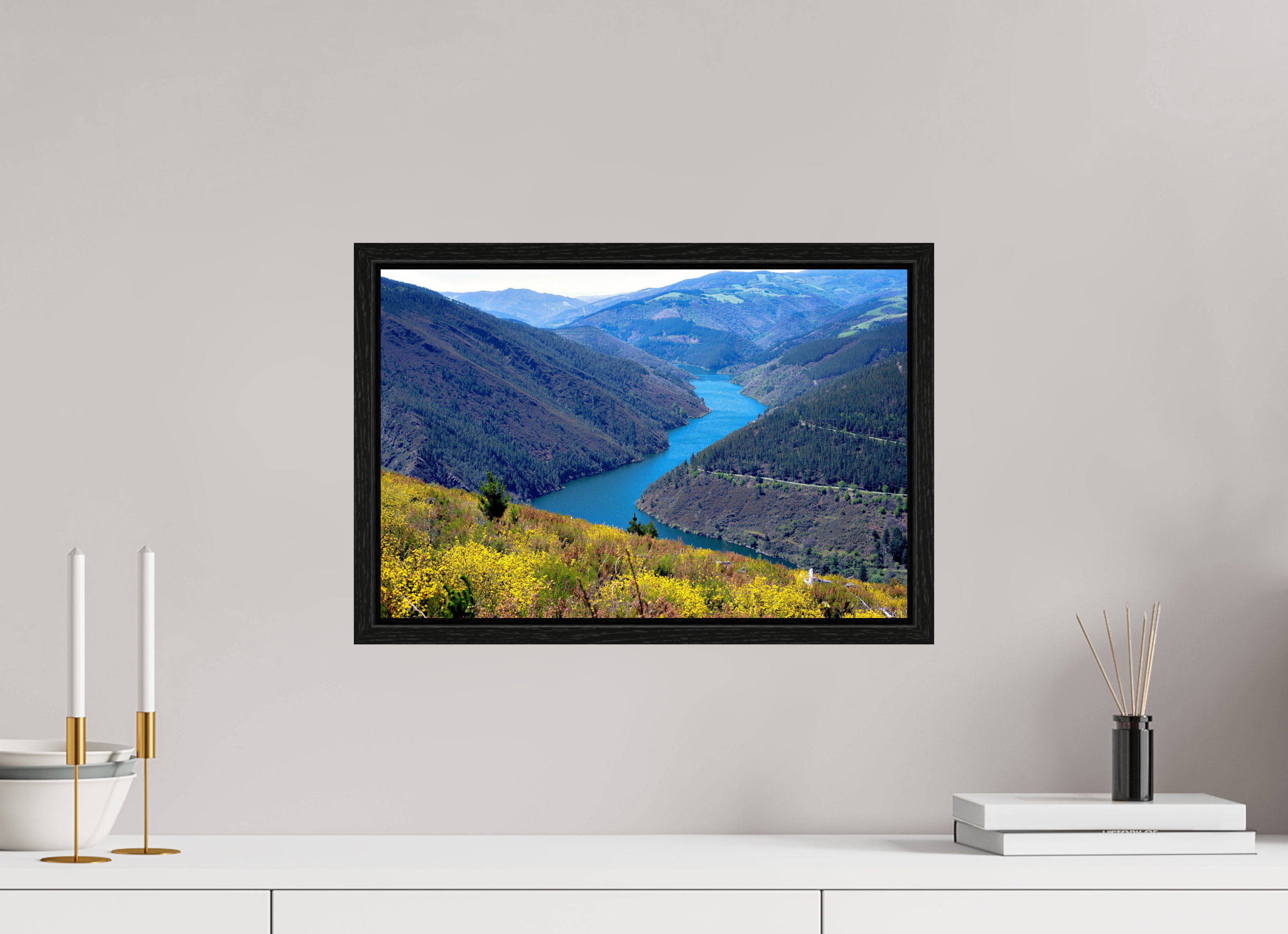 45.3 x 30 cm, Floater Frame Blue River