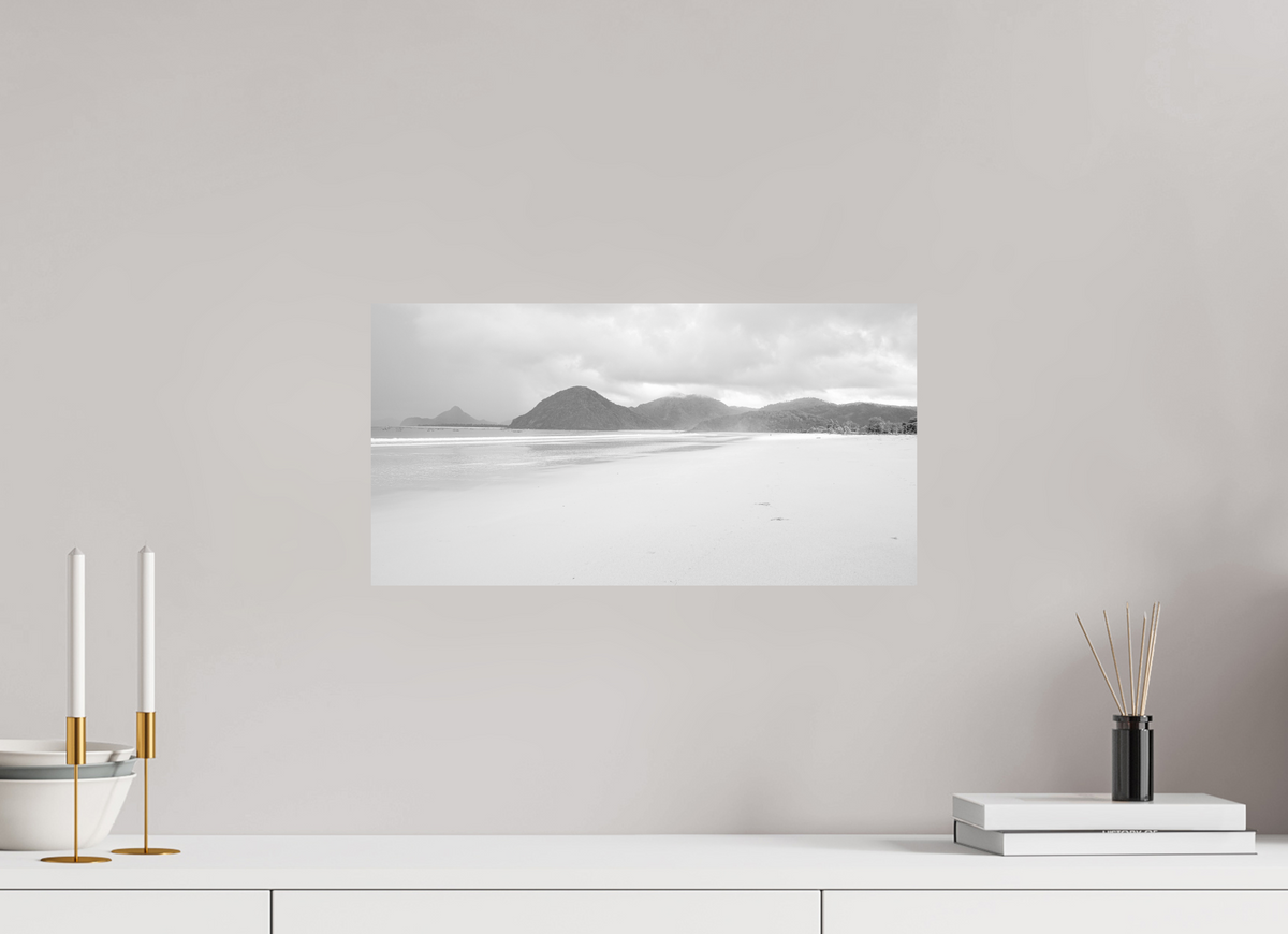 48.3 x 25 cm, Photo Print on Ilford Baryta Paper B&W Untamed Shores in Lombok - Indonesia
