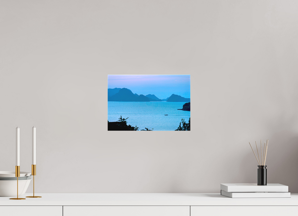 30 x 20 cm, Matte Canvas on Stretcher Frame Blue Silence at Dusk