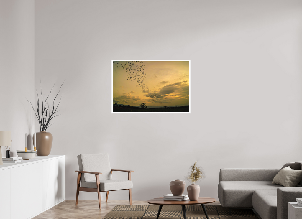 105 x 70 cm, Print on Forex with Frame Dusk Emergence