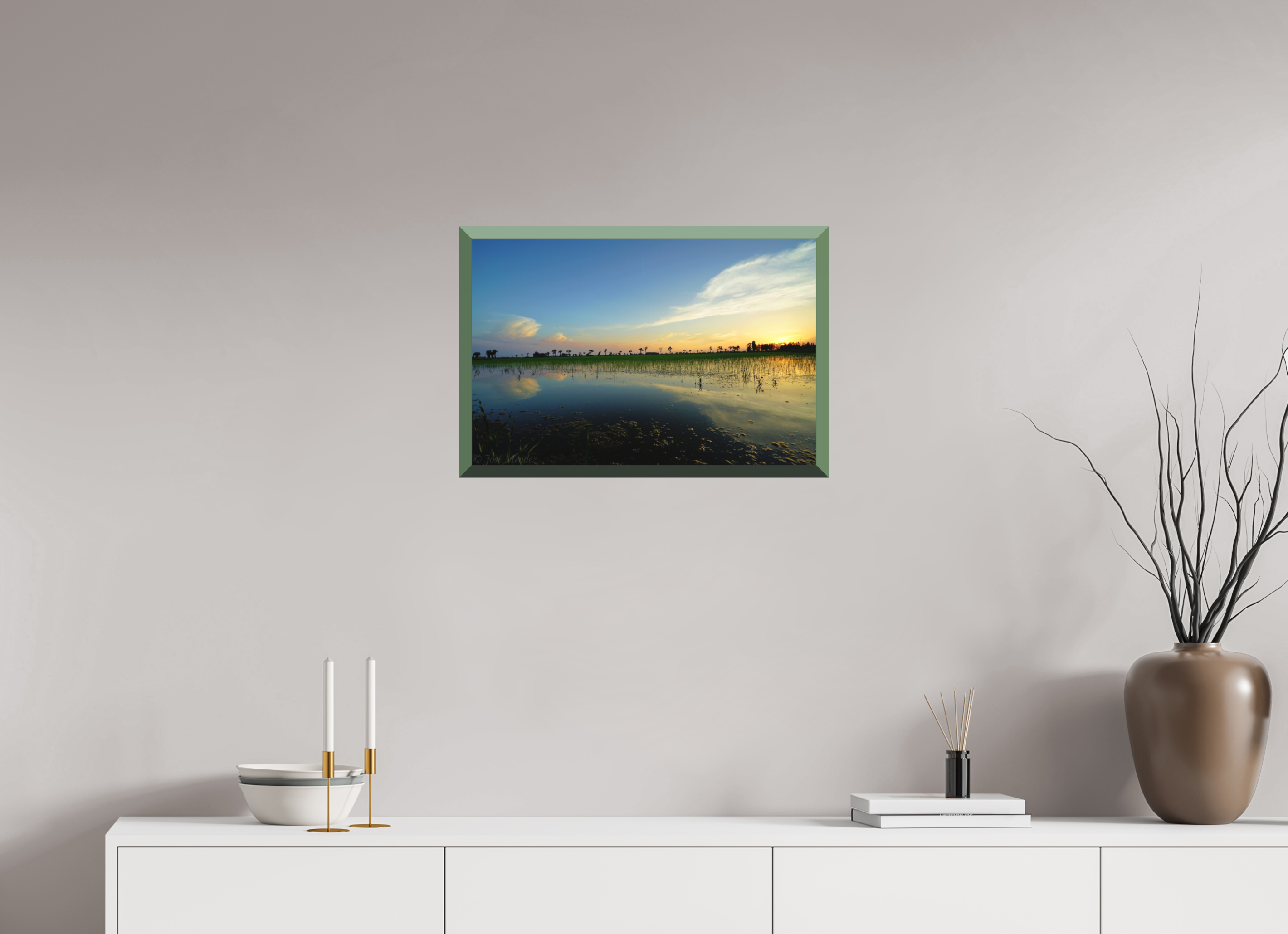 60 x 40 cm, Whitewall Design Edition Rice Fields at Dusk