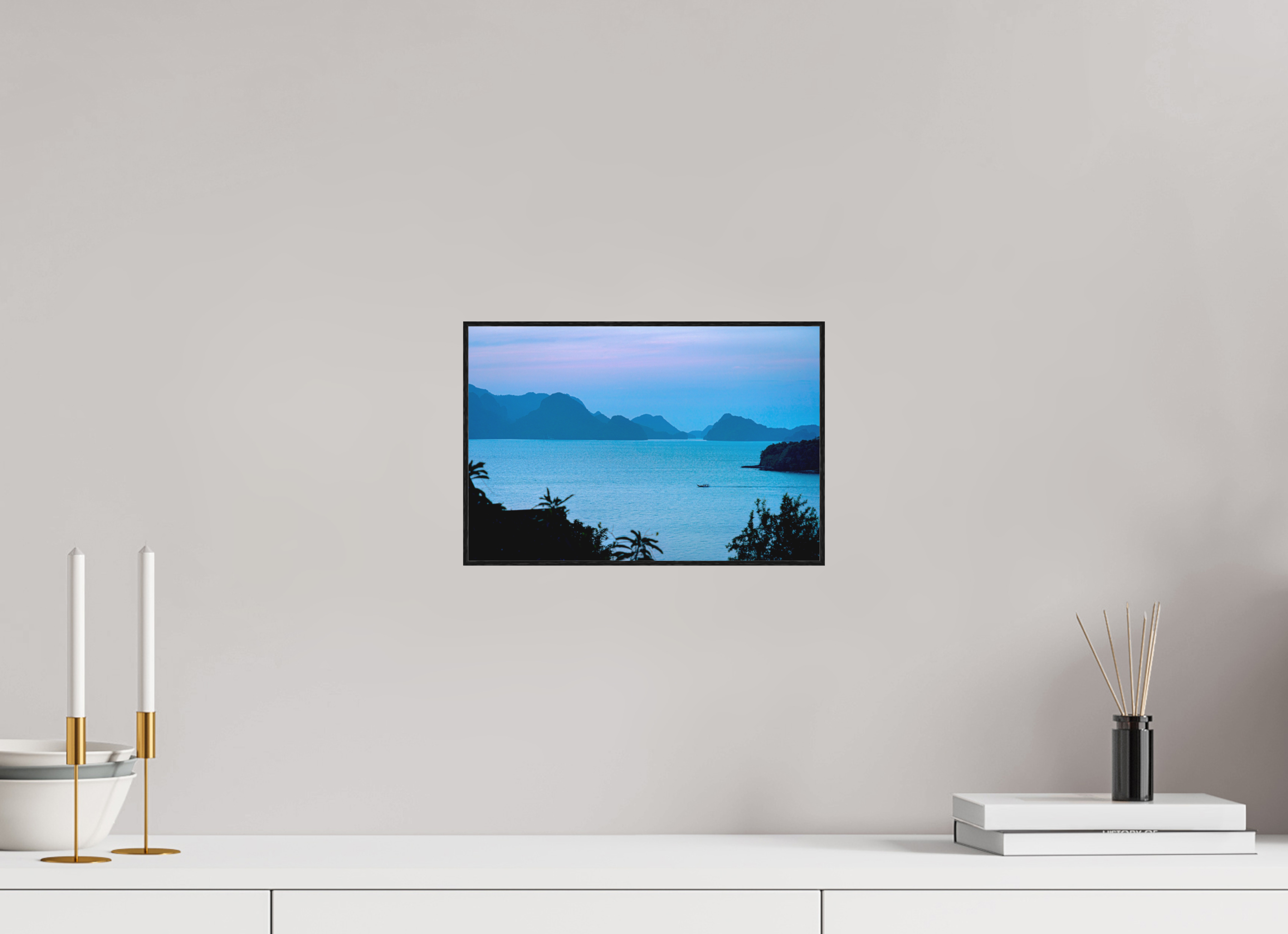 30 x 20 cm, Solid Wood Artbox Blue Silence at Dusk
