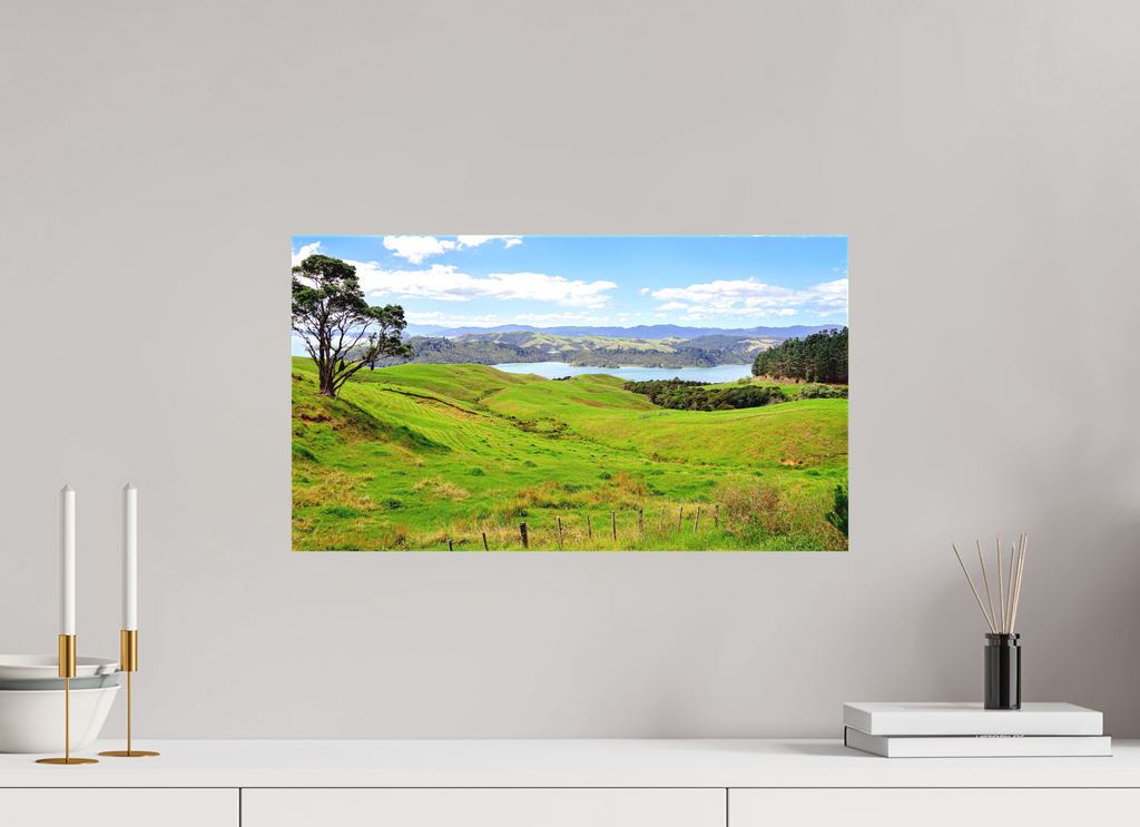 53.7 x 30 cm, Matte Canvas on Stretcher Frame Coromandel Landscape - New Zealand