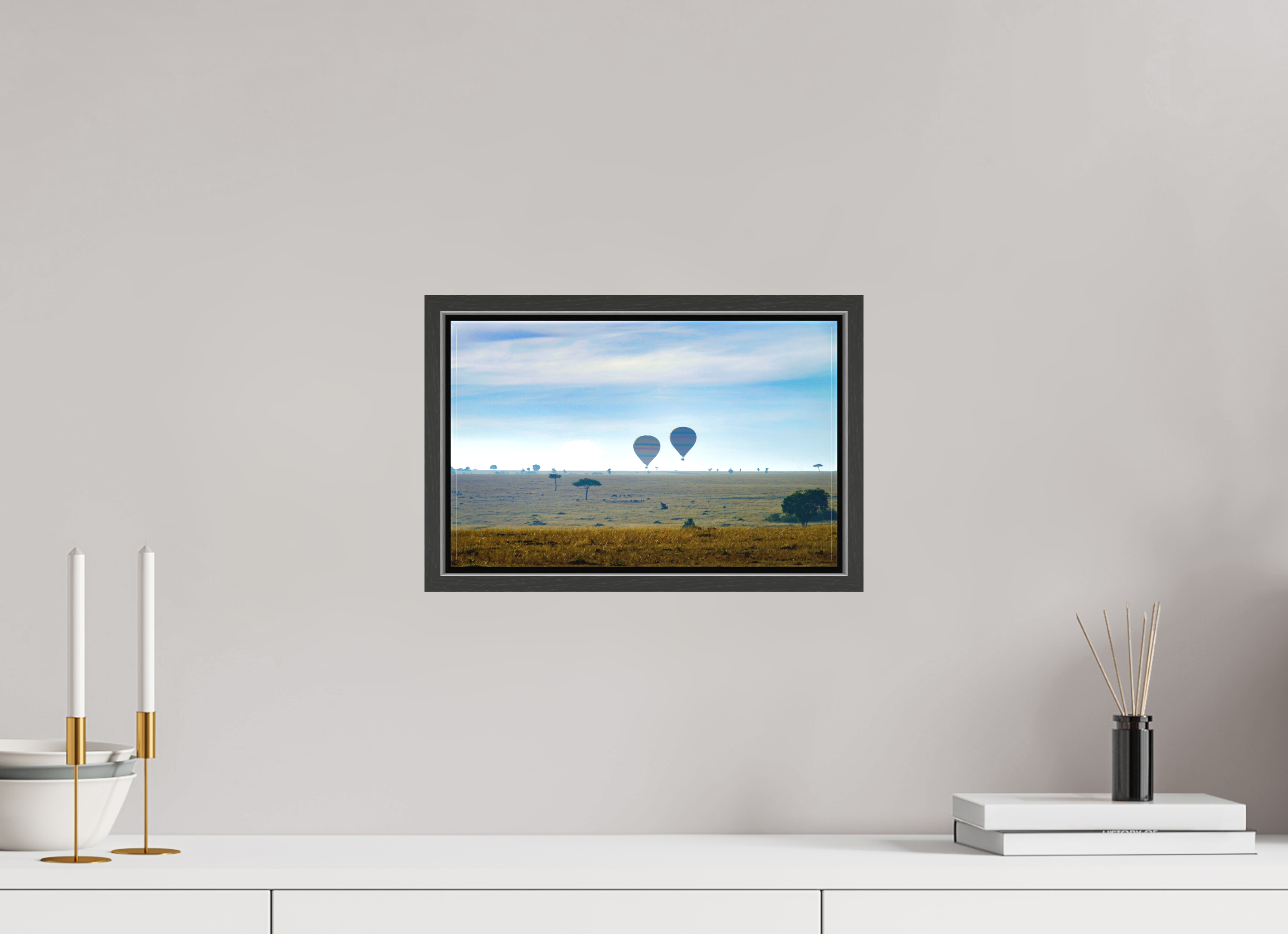 32.1 x 20 cm, Canvas Hot-air Balloons over the Masai Mara - Kenya