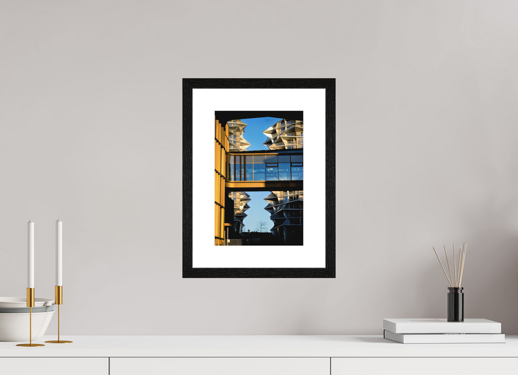 20 x 30 cm, Smooth Natural Paper Print with Frame Between the Towers