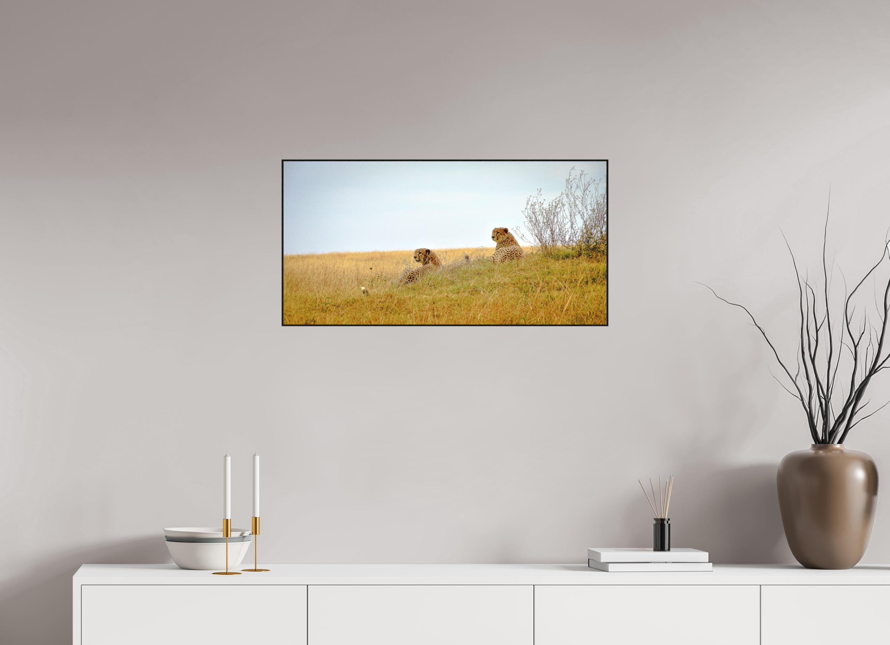 79.1 x 40 cm, Solid Wood Artbox Cheetah Connection