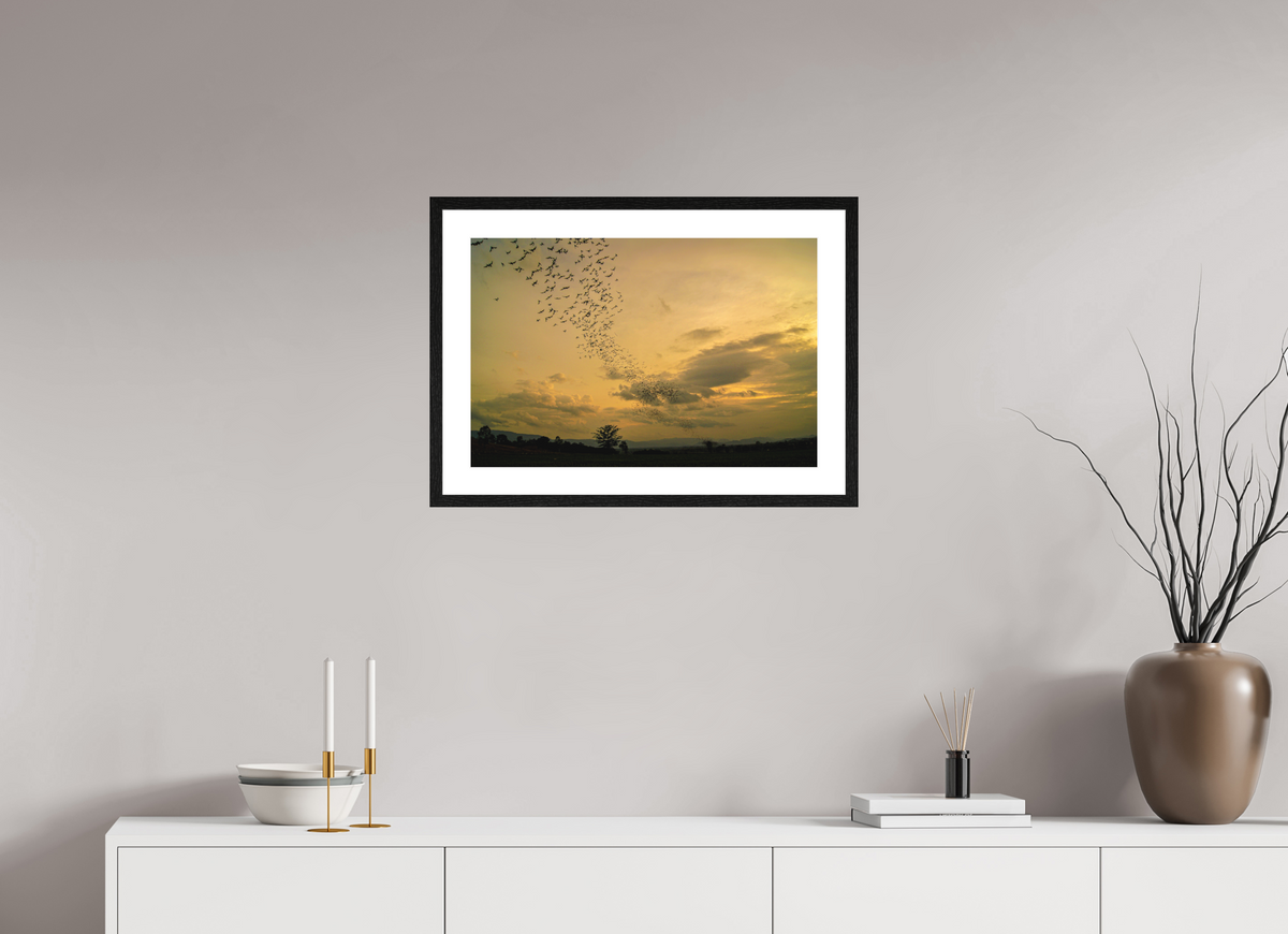 60 x 40 cm, Smooth Natural Paper Print with Frame Dusk Emergence