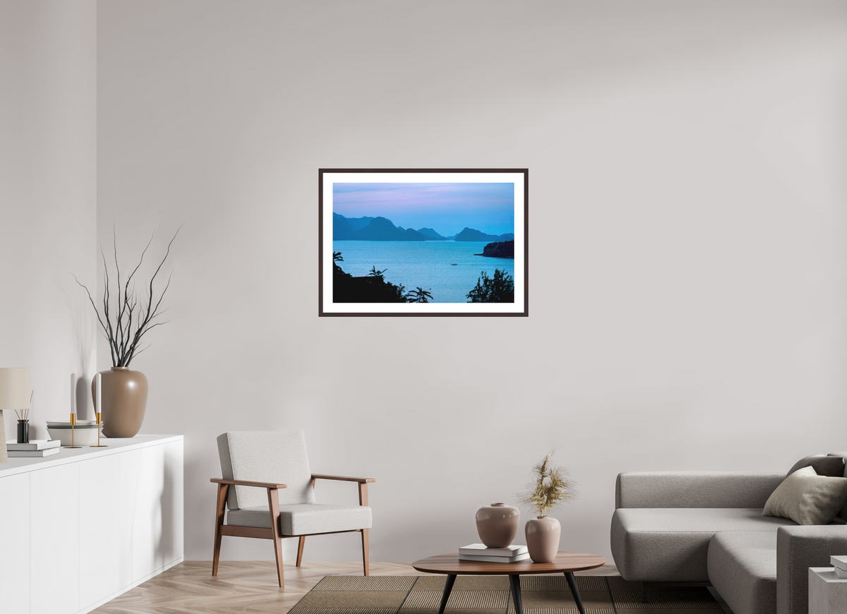 90 x 60 cm, Baryta Prestige II with Matte Float Glass Blue Silence at Dusk