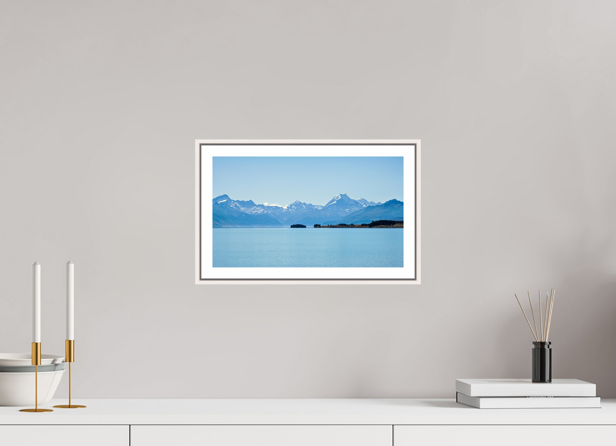 34.4 x 20 cm, Fine Art Print On Framed Aluminum Dibond Aoraki Reflections – Lake Pukaki & Mount Cook, New Zealand