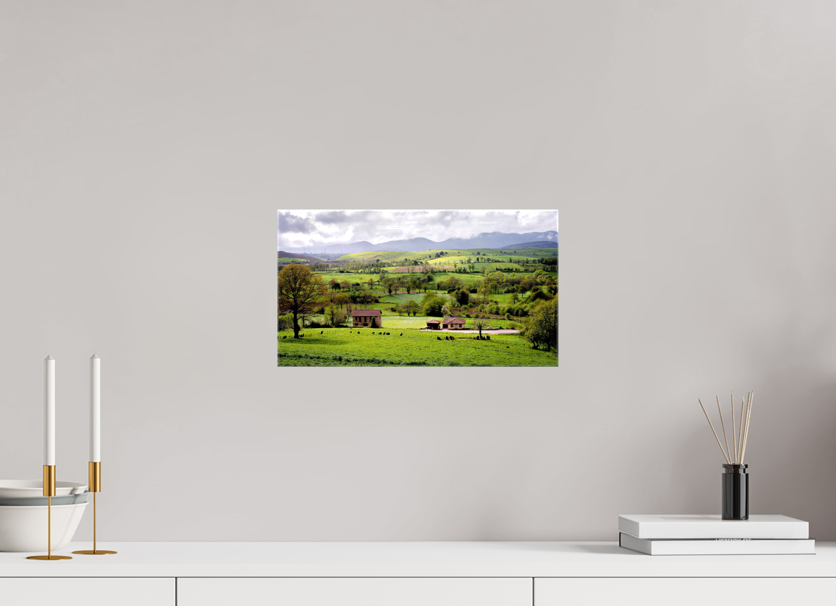36.6 x 20 cm, Canvases Unframed Fields in Bloom, Galicia
