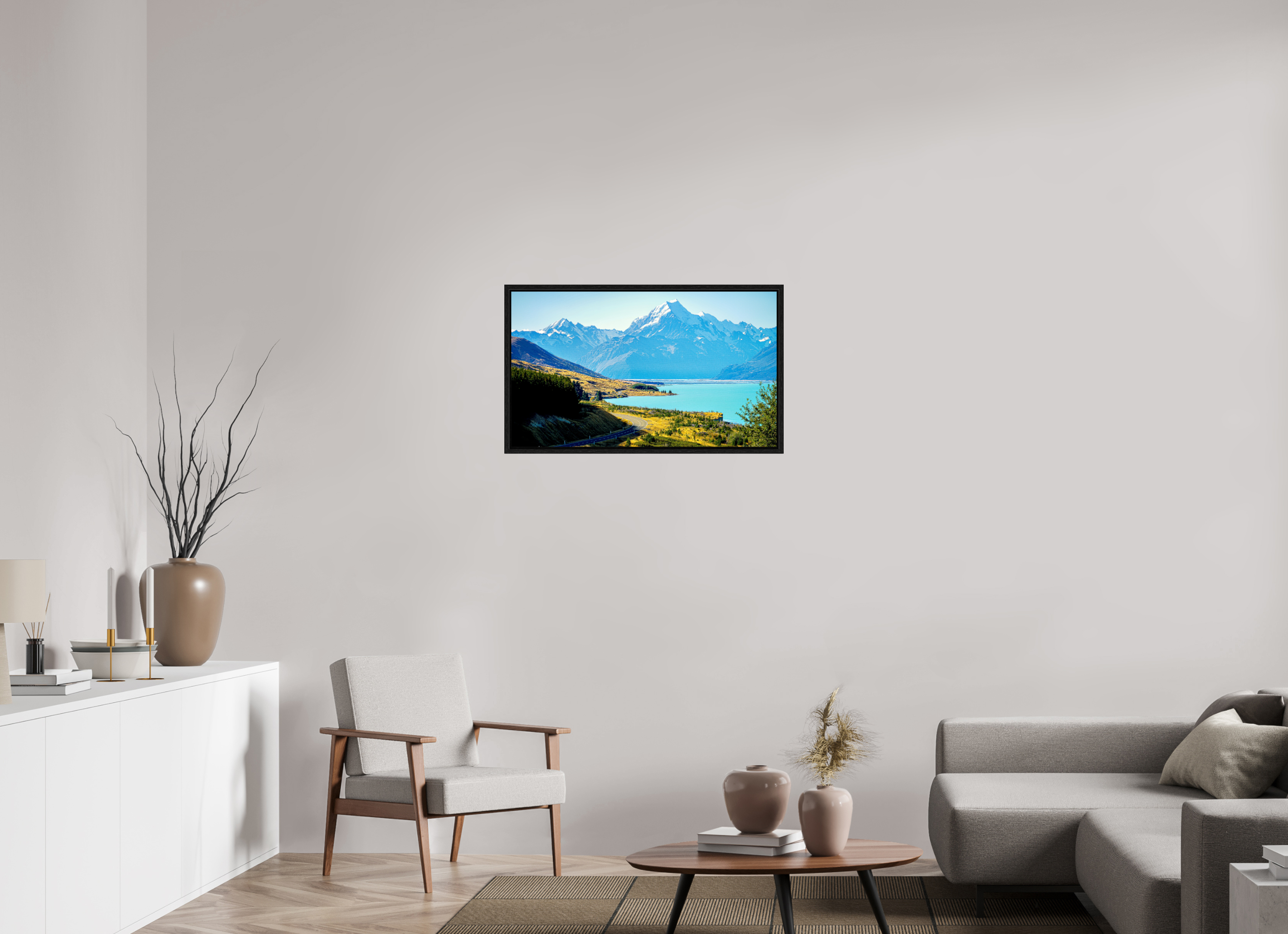 85.5 x 50 cm, Floater Frame Mount Cook Majesty