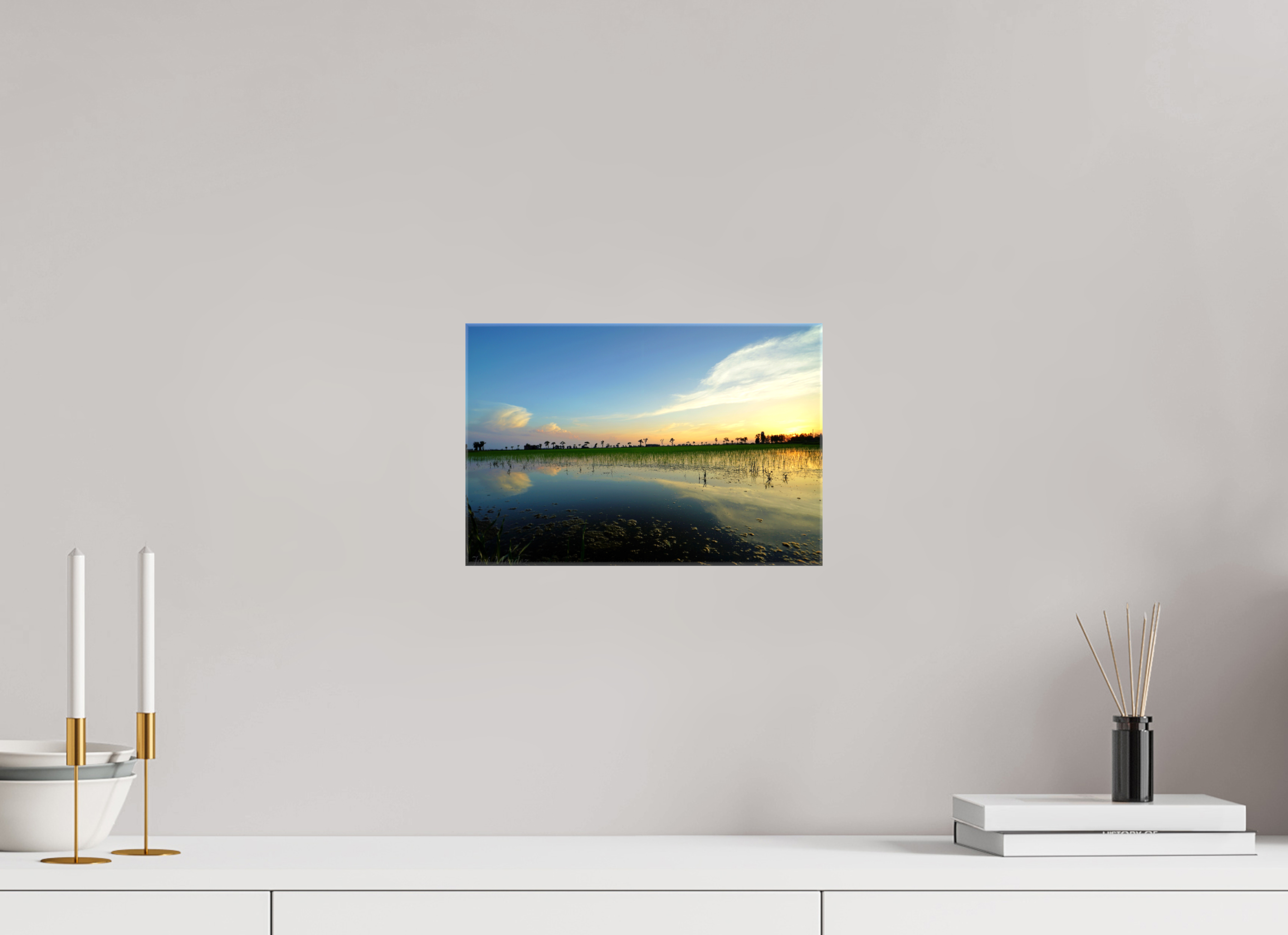 30 x 20 cm, Canvases Unframed Rice Fields at Twilight