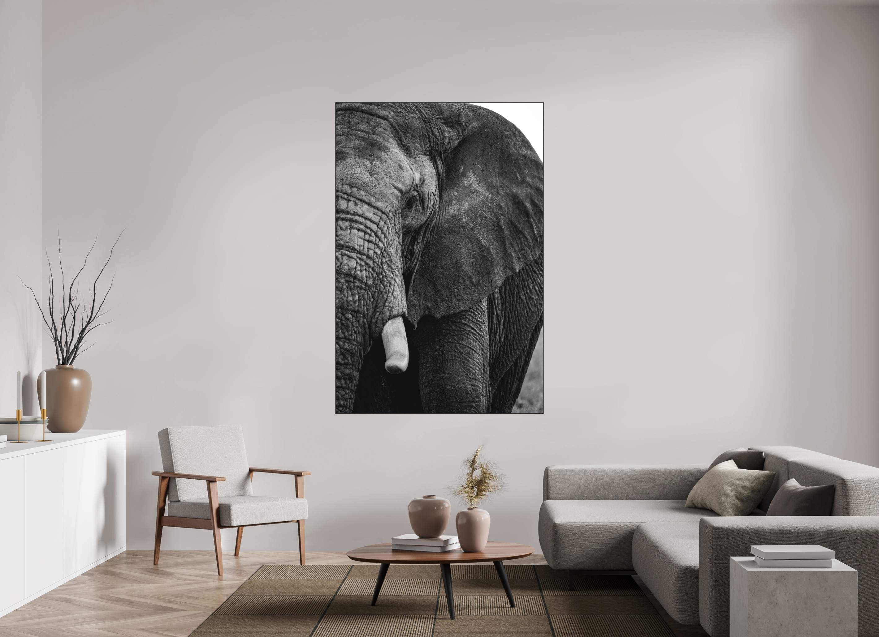 120 x 180 cm, Solid Wood Artbox The Hidden Side of Elephants