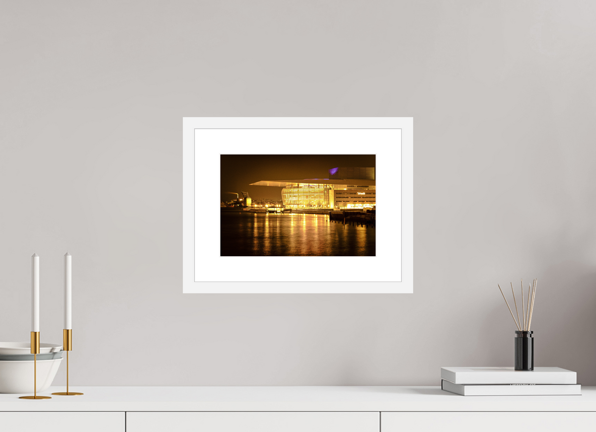 30 x 20 cm, Fine Art Print with Frame Operaen at Night