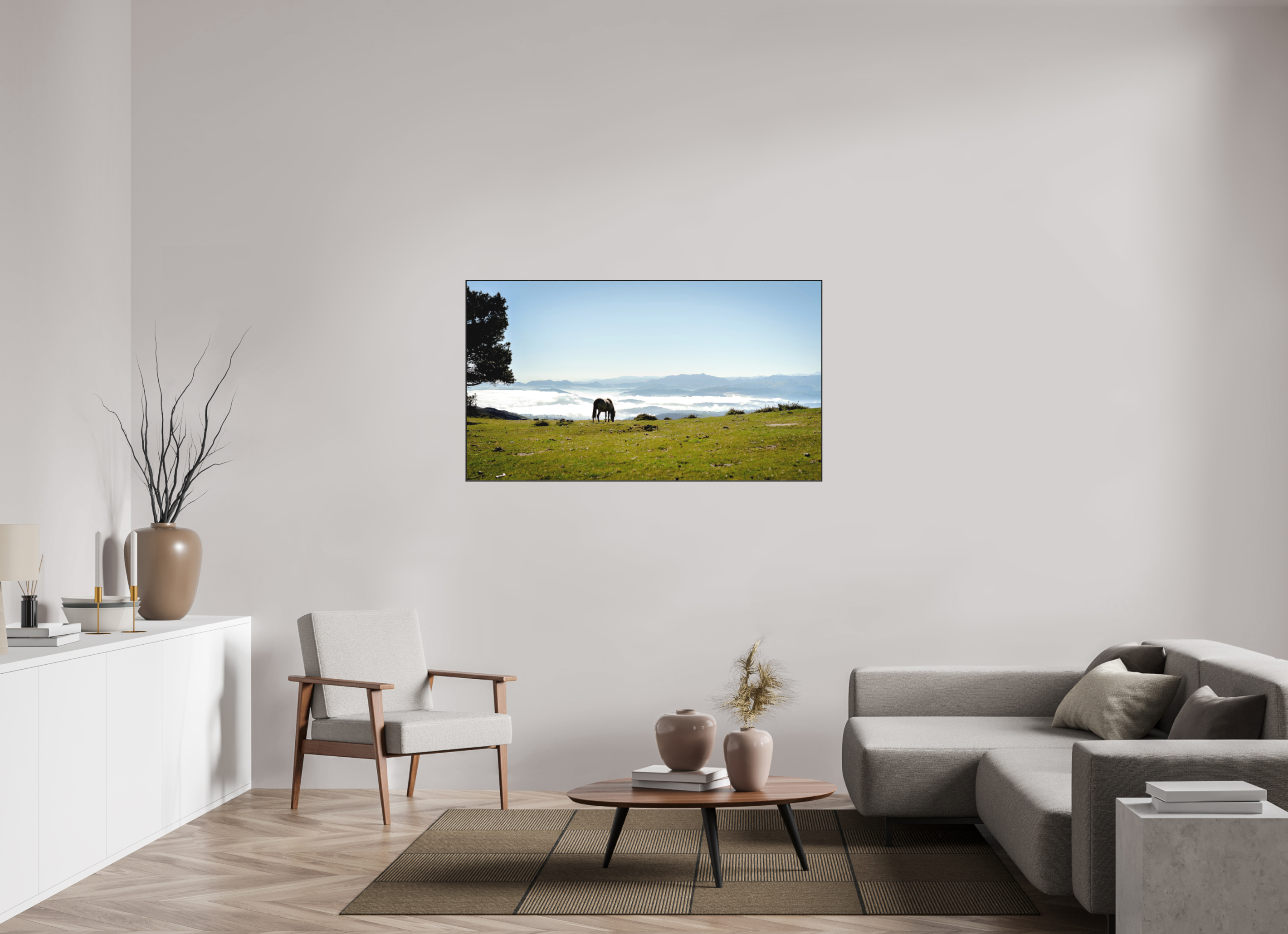 144 x 81 cm, Solid Wood Artbox A Horse with a View