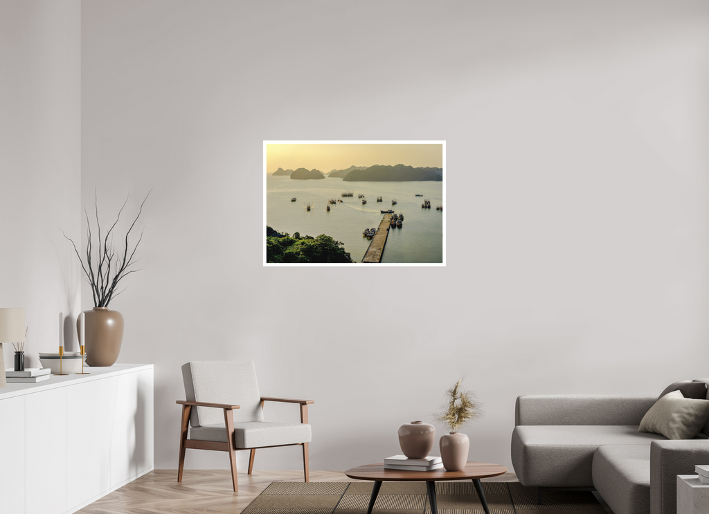 103.4 x 70 cm, Print on Forex with Mounting Golden Harbour – Cat Ba Island, Vietnam