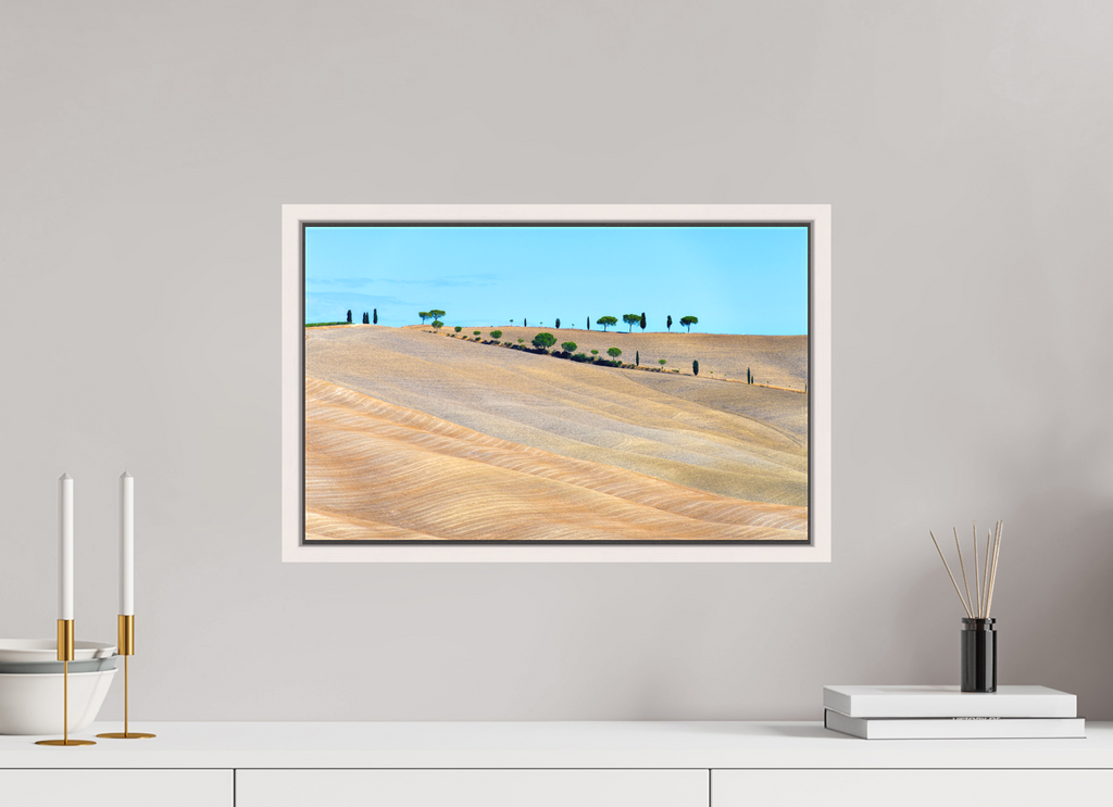 48.8 x 30 cm, Matte Canvas 15 mm Frame Waves of the Harvest, Tuscany, Italy
